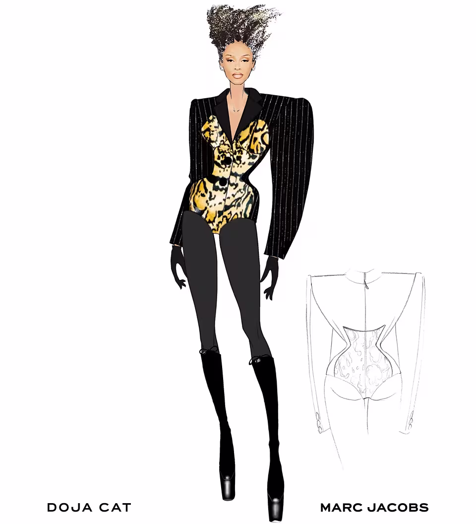 Doja Cat's outfit sketch