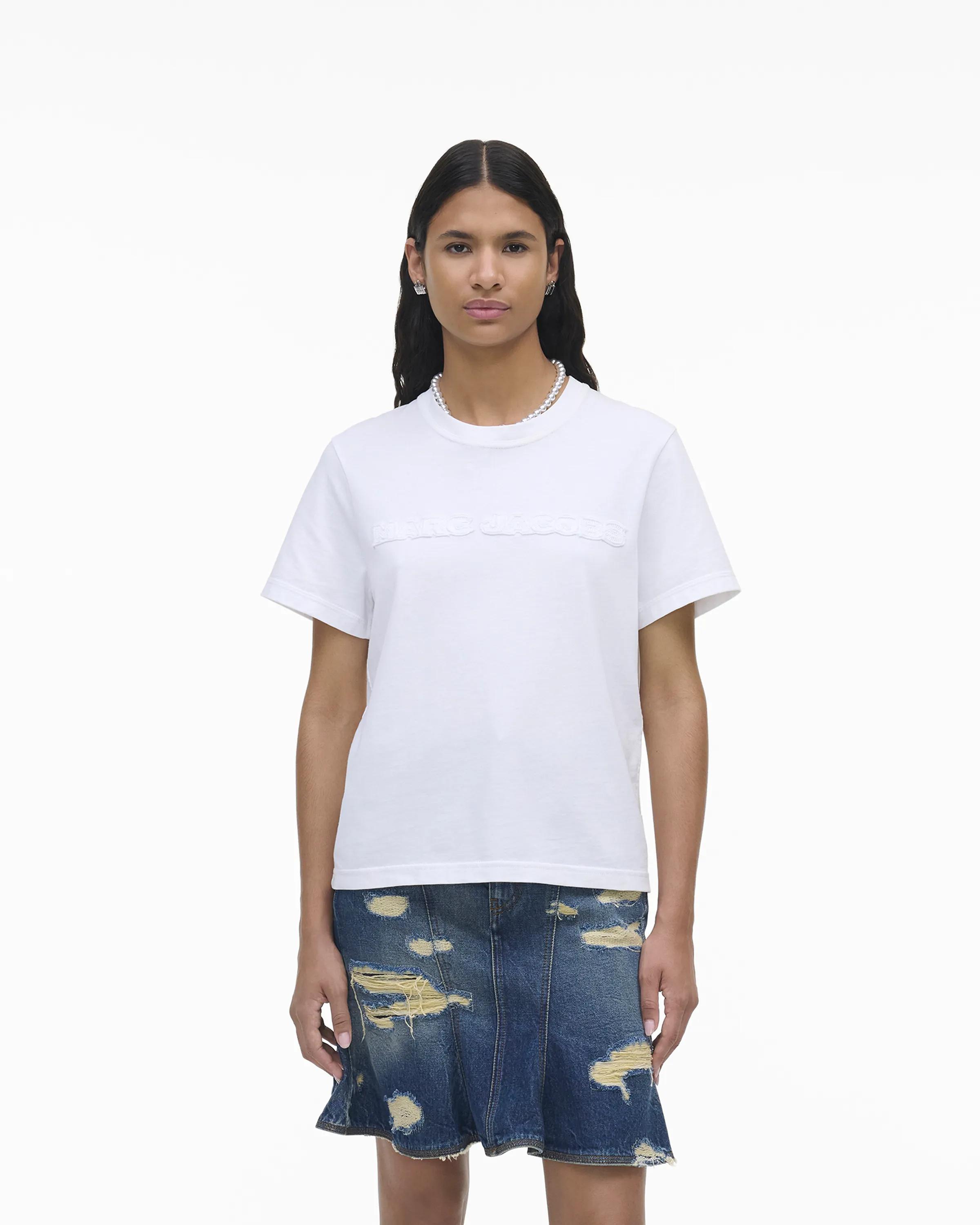MARC JACOBS Marc Jacobs The Logo Baby Tee in White, Size XS　MARC JACOBS マーク ジェイコブス ザ ロゴ ベビー Tシャツ ホワイト、サイズ XS MARC