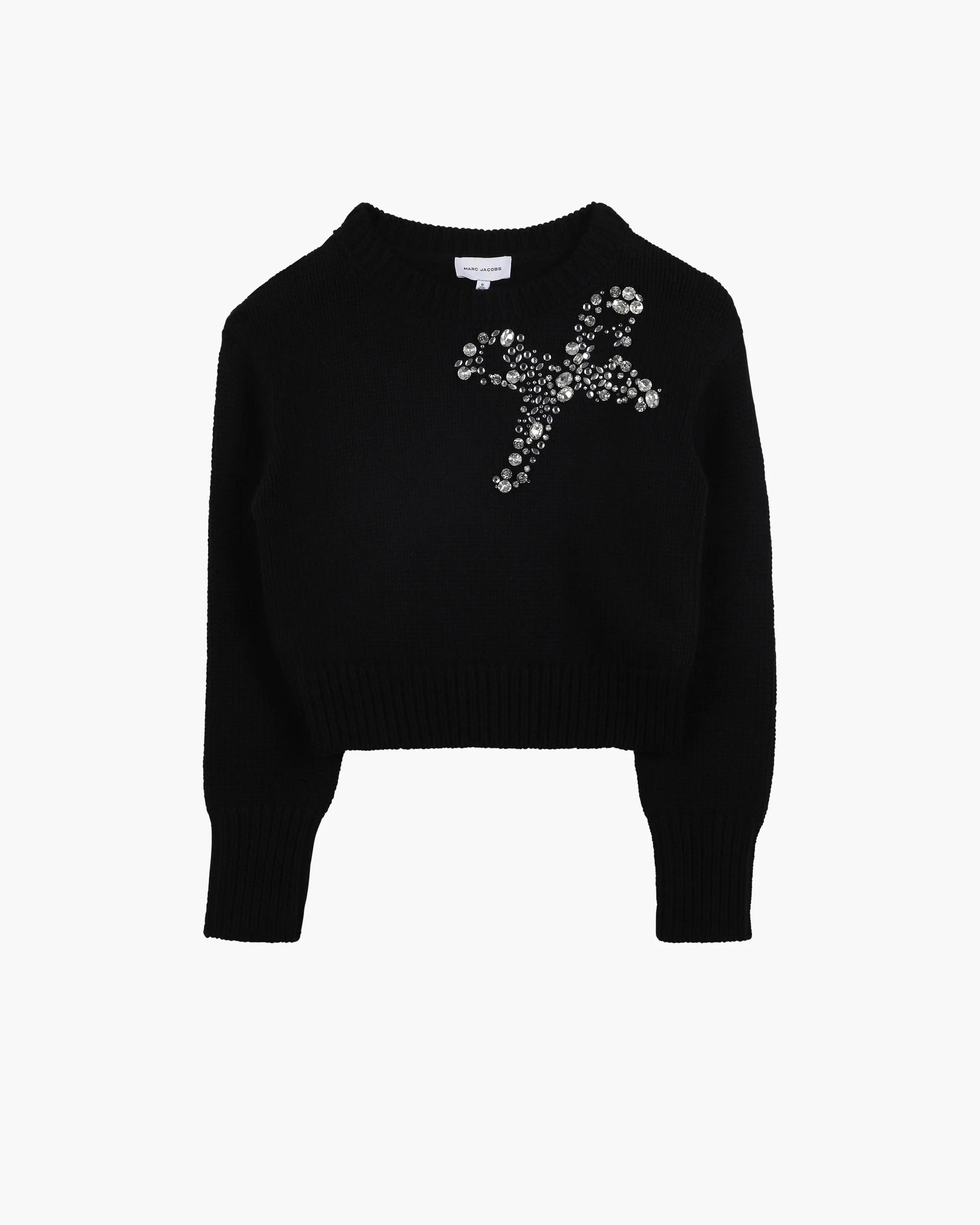MARC JACOBS Marc Jacobs The Gem Bow Sweater in Black, Size 12Y　MARC JACOBS マーク ジェイコブス ザ ジェム ボウ セーター ブラック、サイズ 12Y MARC