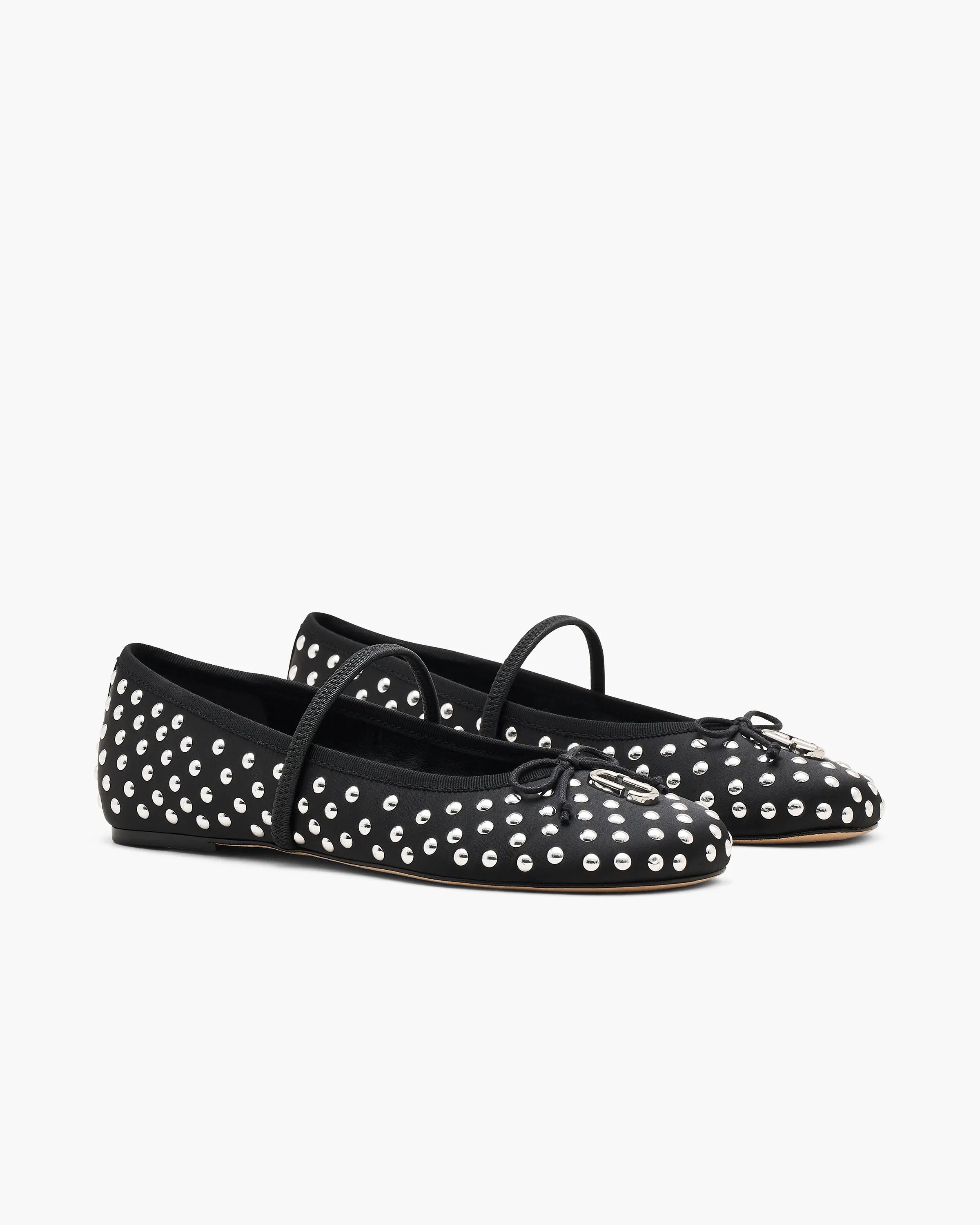 MARC JACOBS Marc Jacobs The Studded Sabrina Ballerina in Black Multi　MARC JACOBS マーク ジェイコブス スタッズ付きサブリナ バレリーナ ブラック マルチ MARC