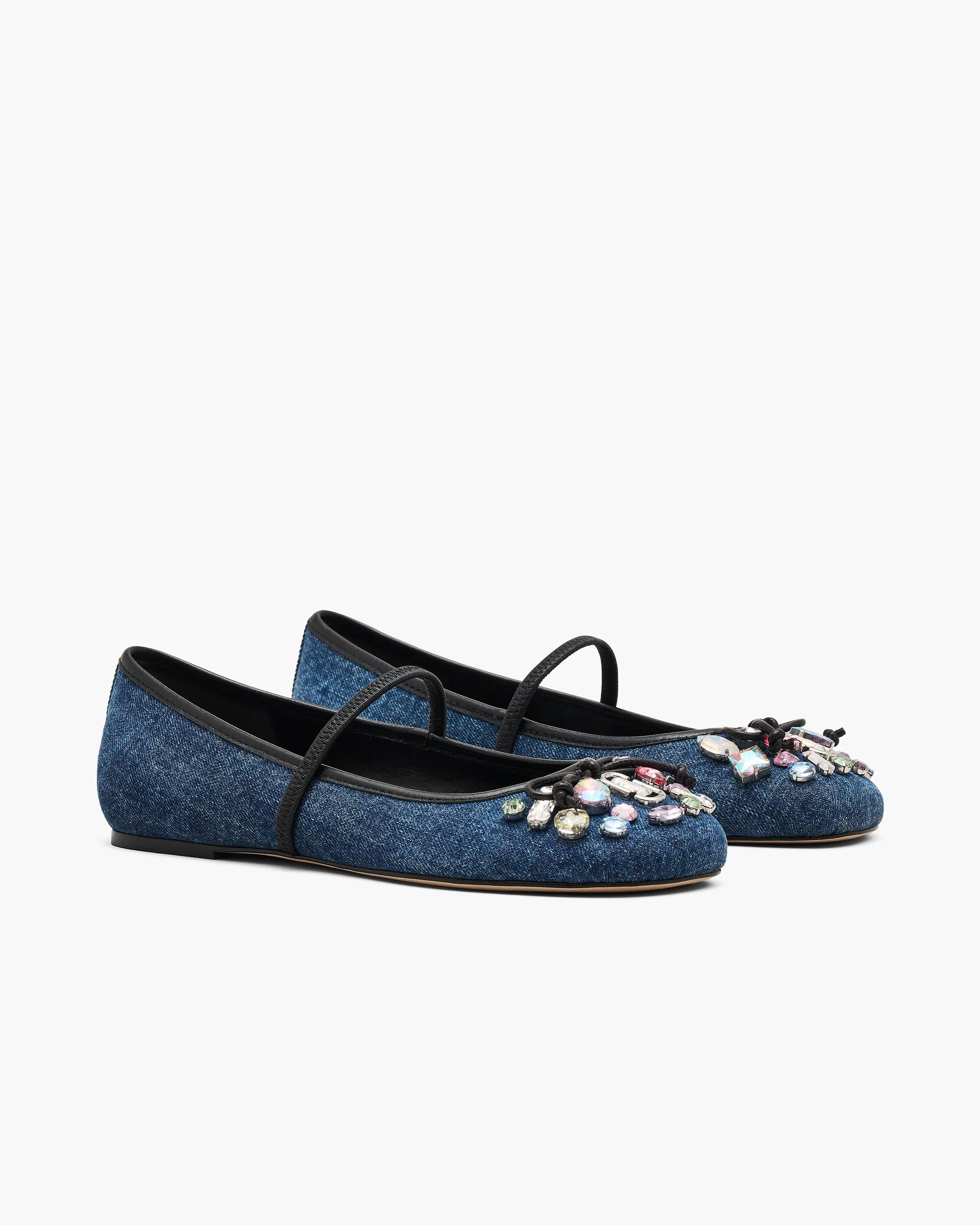 MARC JACOBS Marc Jacobs The Gem Denim Sabrina Ballerina in Indigo　MARC JACOBS マーク ジェイコブス ザ ジェム デニム サブリナ バレリーナ インディゴ MARC