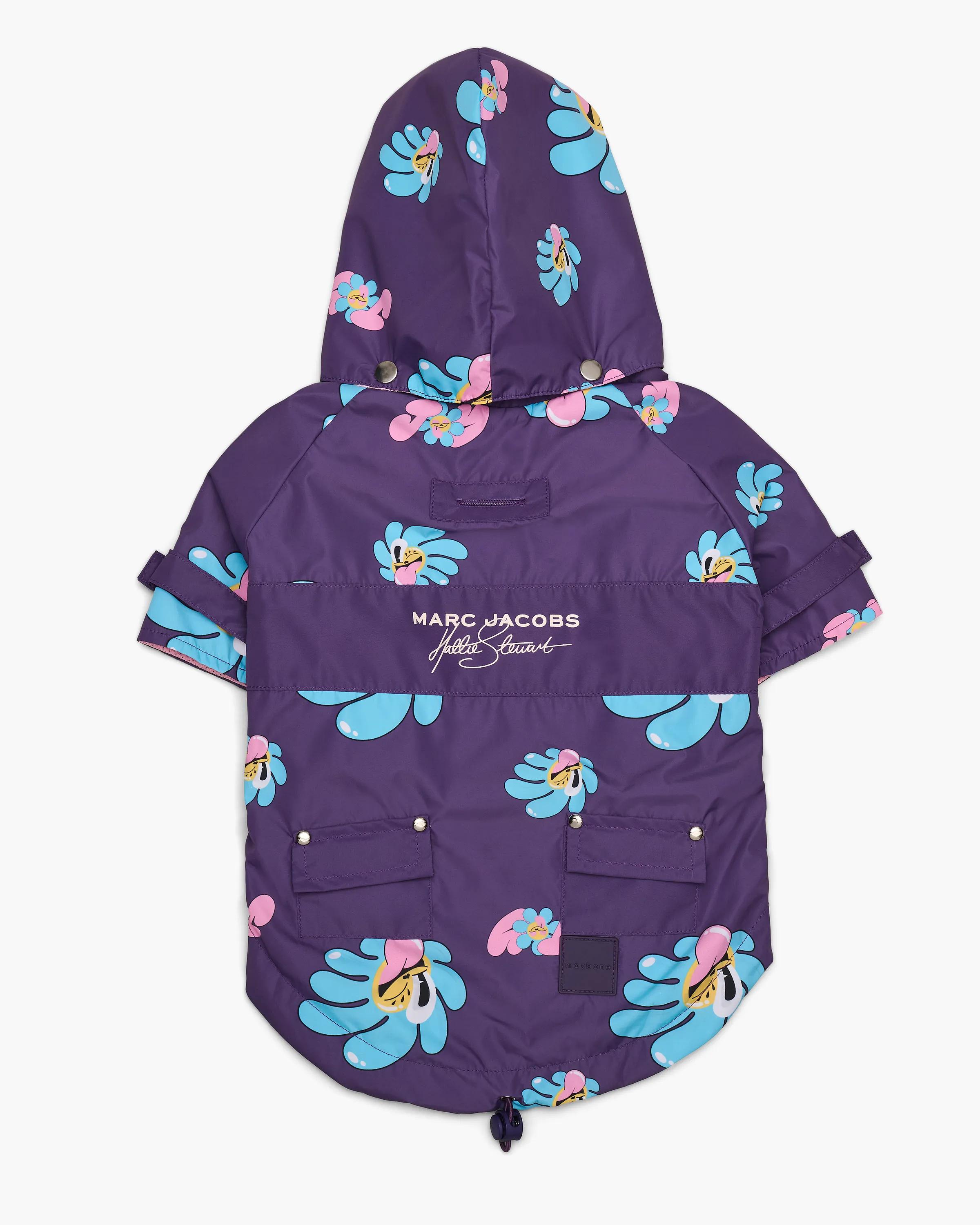 MARC JACOBS Marc Jacobs Hattie Stewart x Maxbone x Marc Jacobs Raincoat in Purple Multi, Size Small　MARC JACOBS マーク ジェイコブス Hattie Stewart x Maxbone x Marc Jacobs レインコート パープル マルチ、サイズ S MARC