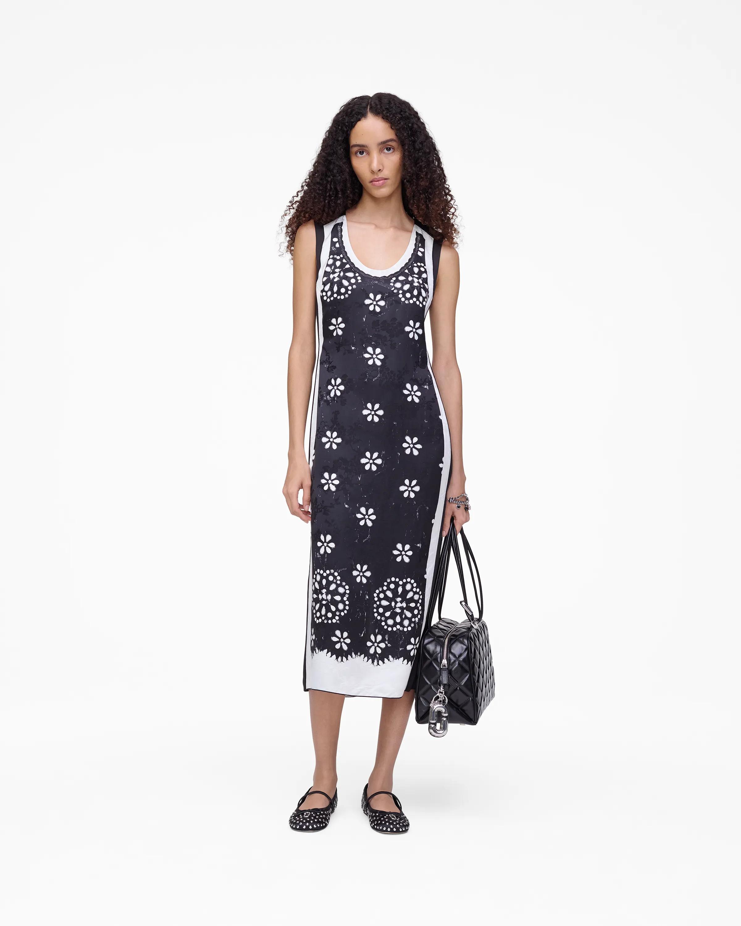 MARC JACOBS Marc Jacobs Trompe L'Oeil Eyelet Dress in Black/White, Size XL　MARC JACOBS マーク ジェイコブス トロンプルイユ アイレット ドレス ブラック/ホワイト、サイズ XL MARC