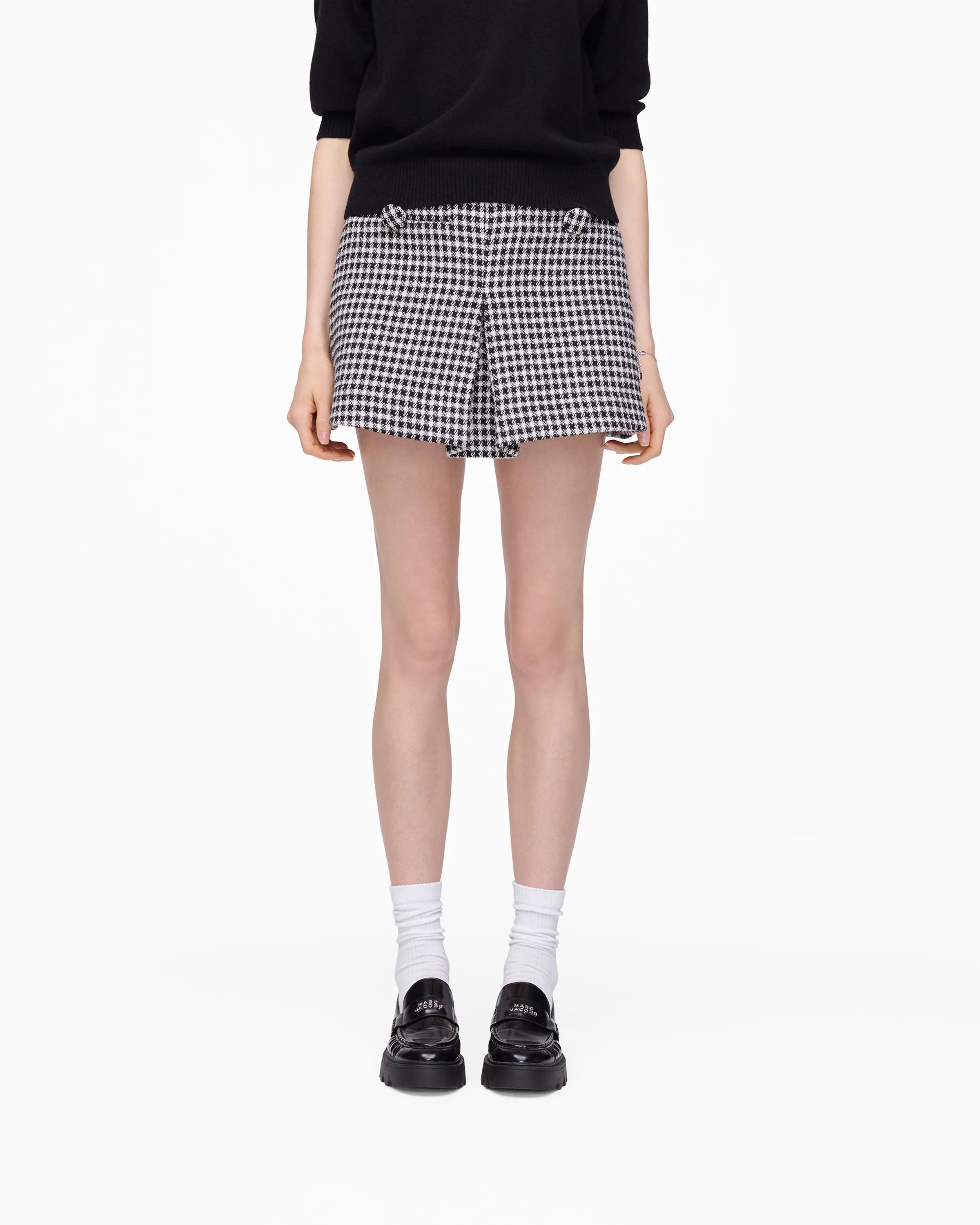 MARC JACOBS Marc Jacobs Gingham Tweed Mini Skirt in Black Multi, Size 12　MARC JACOBS マーク ジェイコブス ギンガム ツイード ミニ スカート ブラック マルチ、サイズ 12 MARC