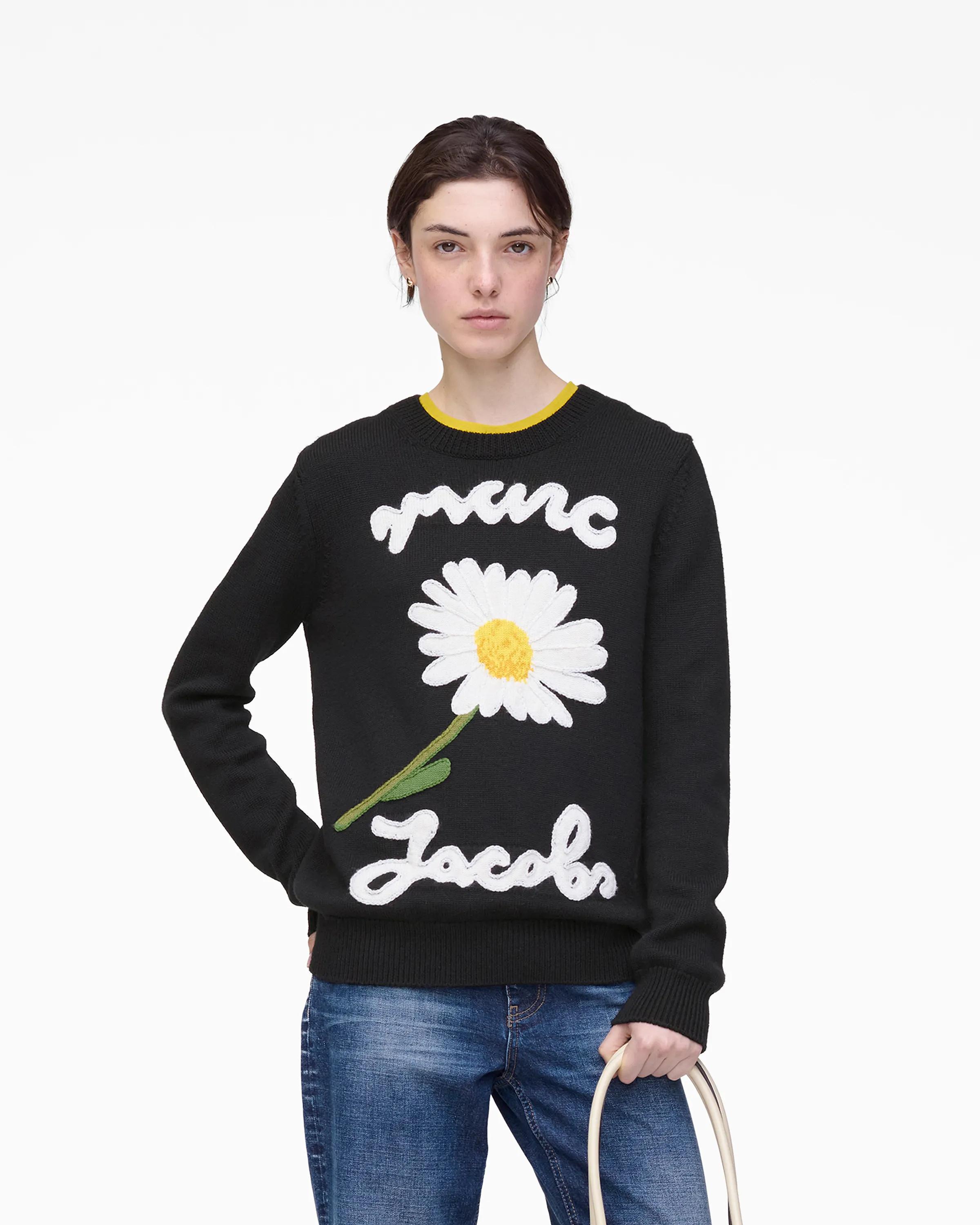MARC JACOBS Marc Jacobs Marc Is Joy Jacquard Crewneck in Black　MARC JACOBS マーク ジェイコブス マーク イズ ジョイ ジャカード クルーネック ブラック MARC