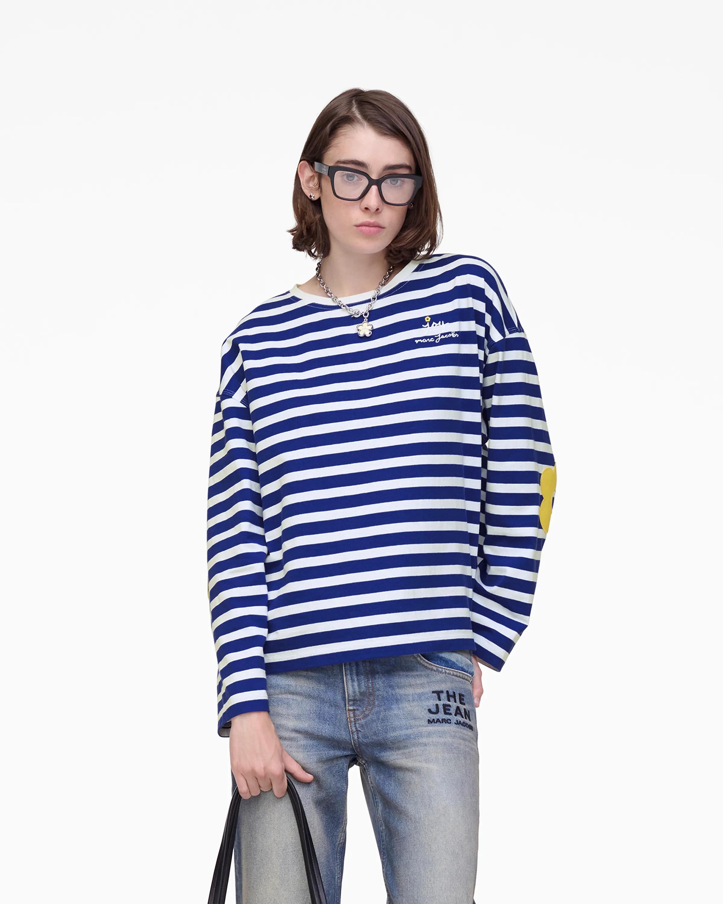 MARC JACOBS Marc Jacobs Daisy Striped Longsleeve in Pansy/White　MARC JACOBS マーク ジェイコブス デイジー ストライプ ロングスリーブ パンジー/ホワイト MARC