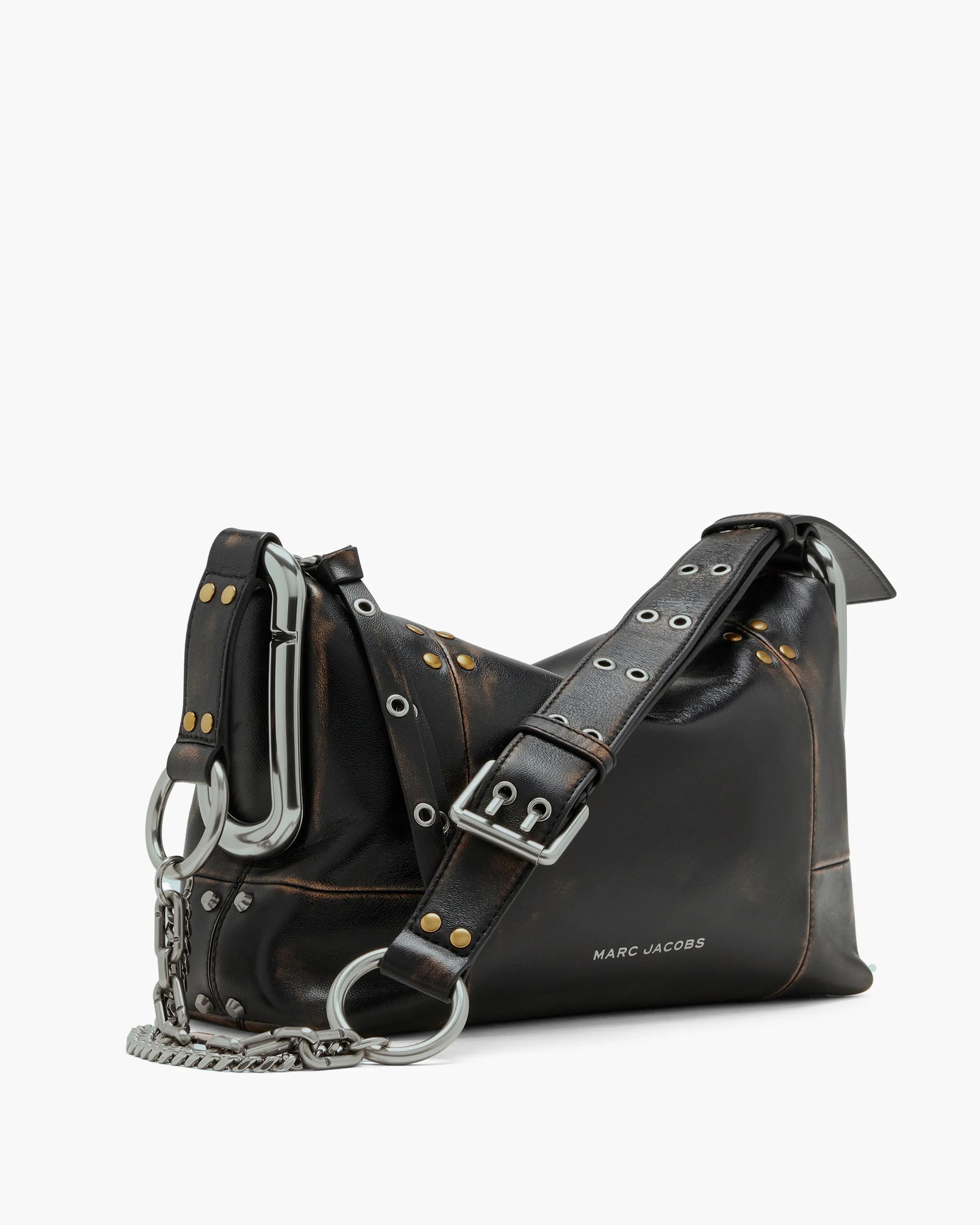 Scene Medium Shoulder Bag In Studded Distressed Leather