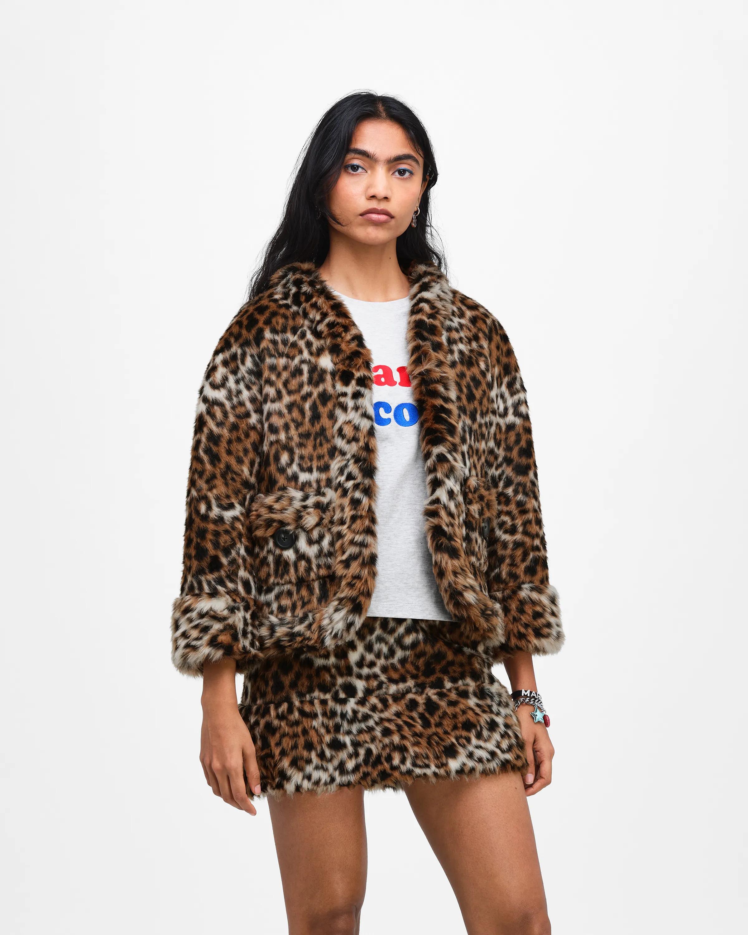 MARC JACOBS Marc Jacobs Faux Fur Leopard Jacket