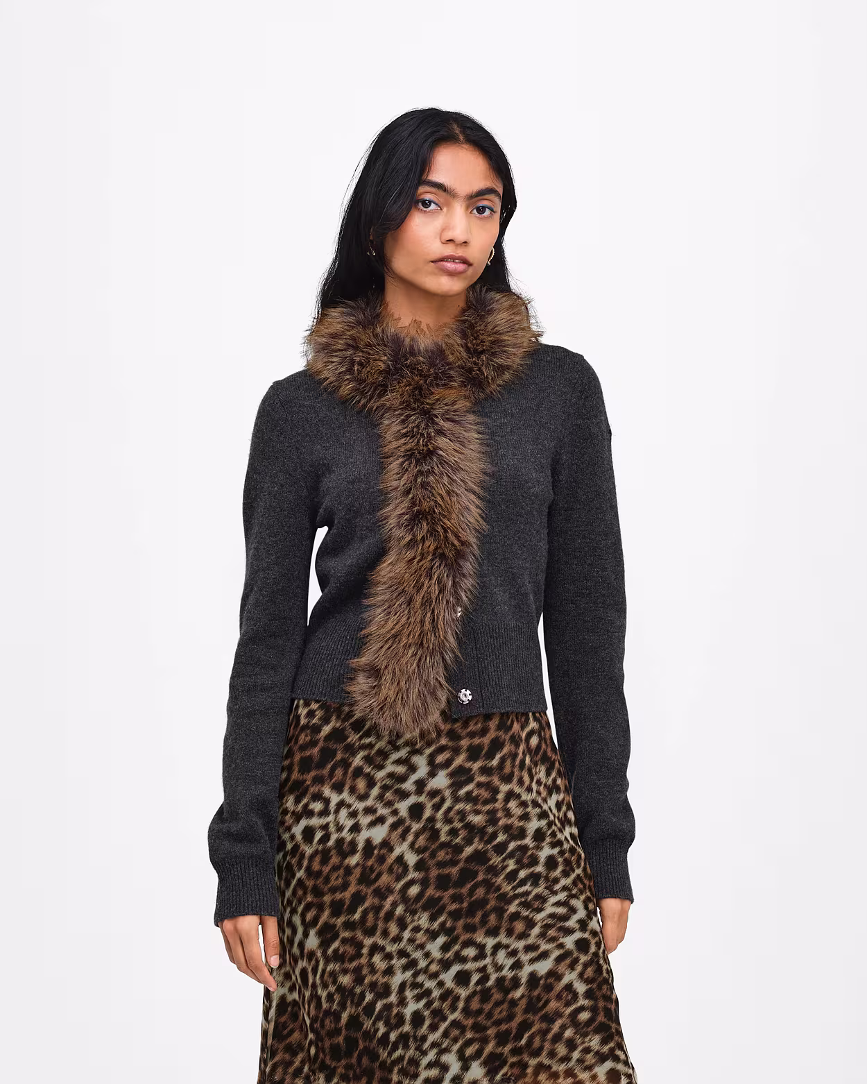 Faux Fur Lined Cardigan