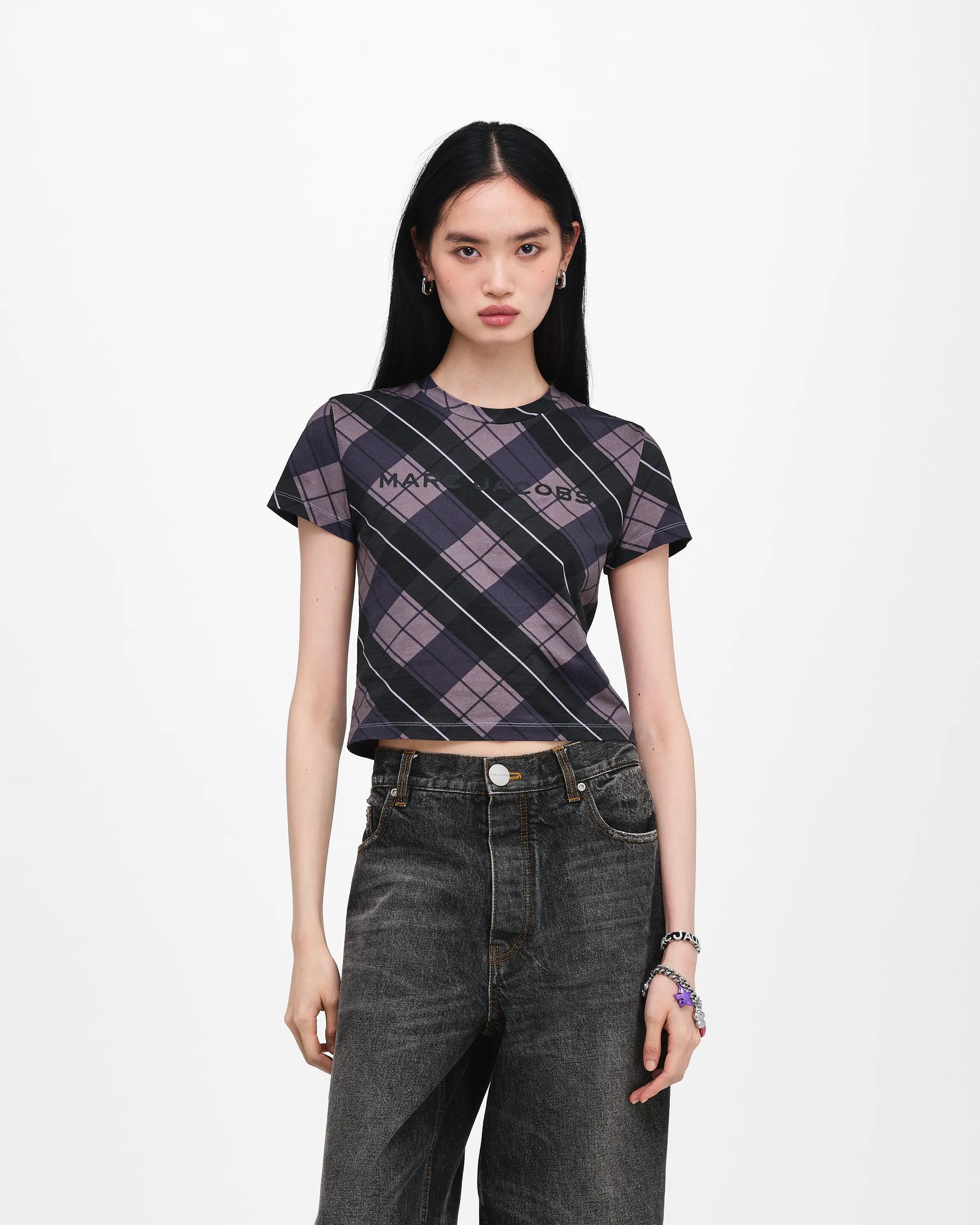 MARC JACOBS Marc Jacobs Plaid Logo Baby Tee