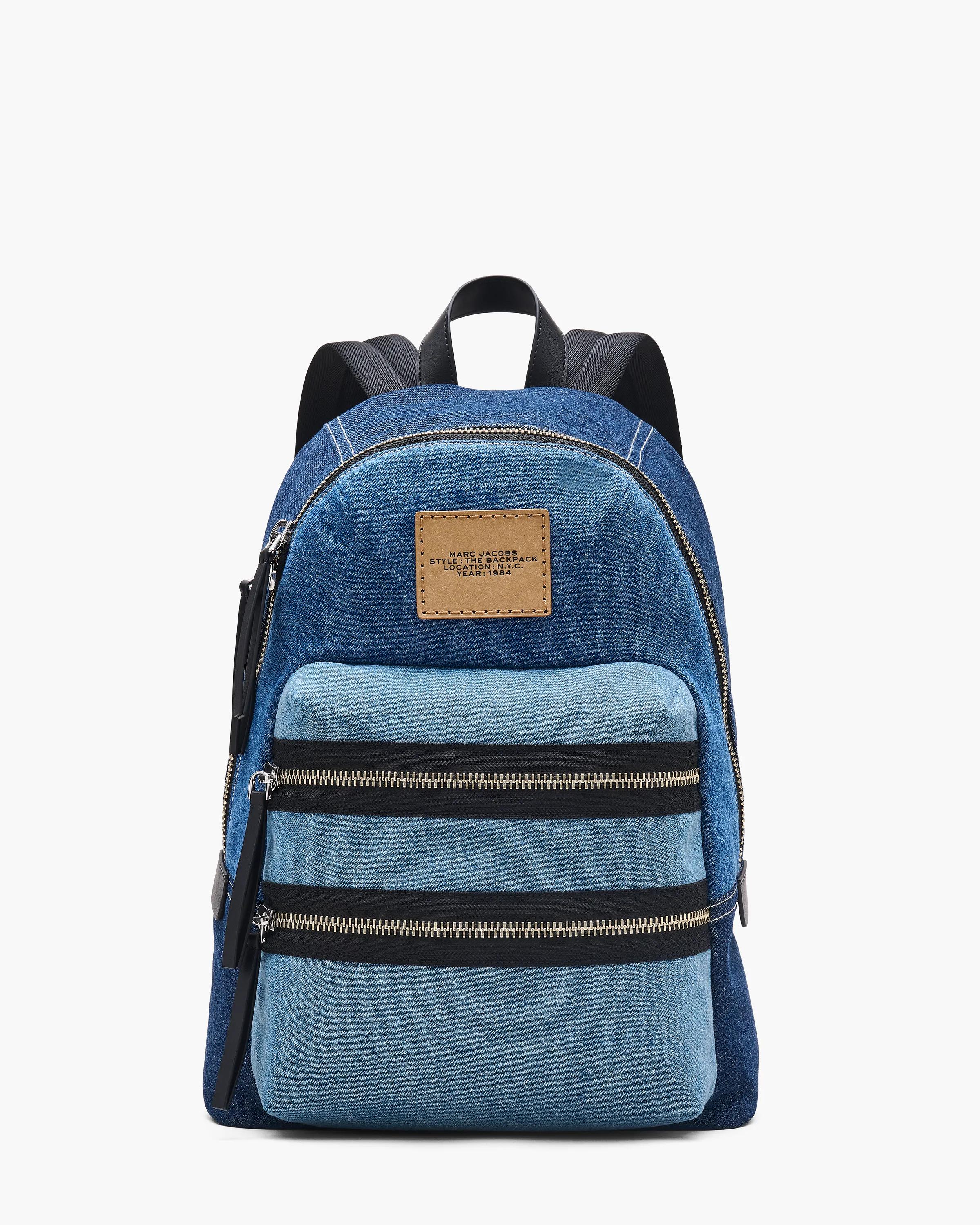 MARC JACOBS Marc Jacobs The Biker Colorblock Denim Large Backpack in Indigo Multi　MARC JACOBS マーク ジェイコブス ザ バイカー カラーブロック デニム ラージ バックパック インディゴ マルチ MARC