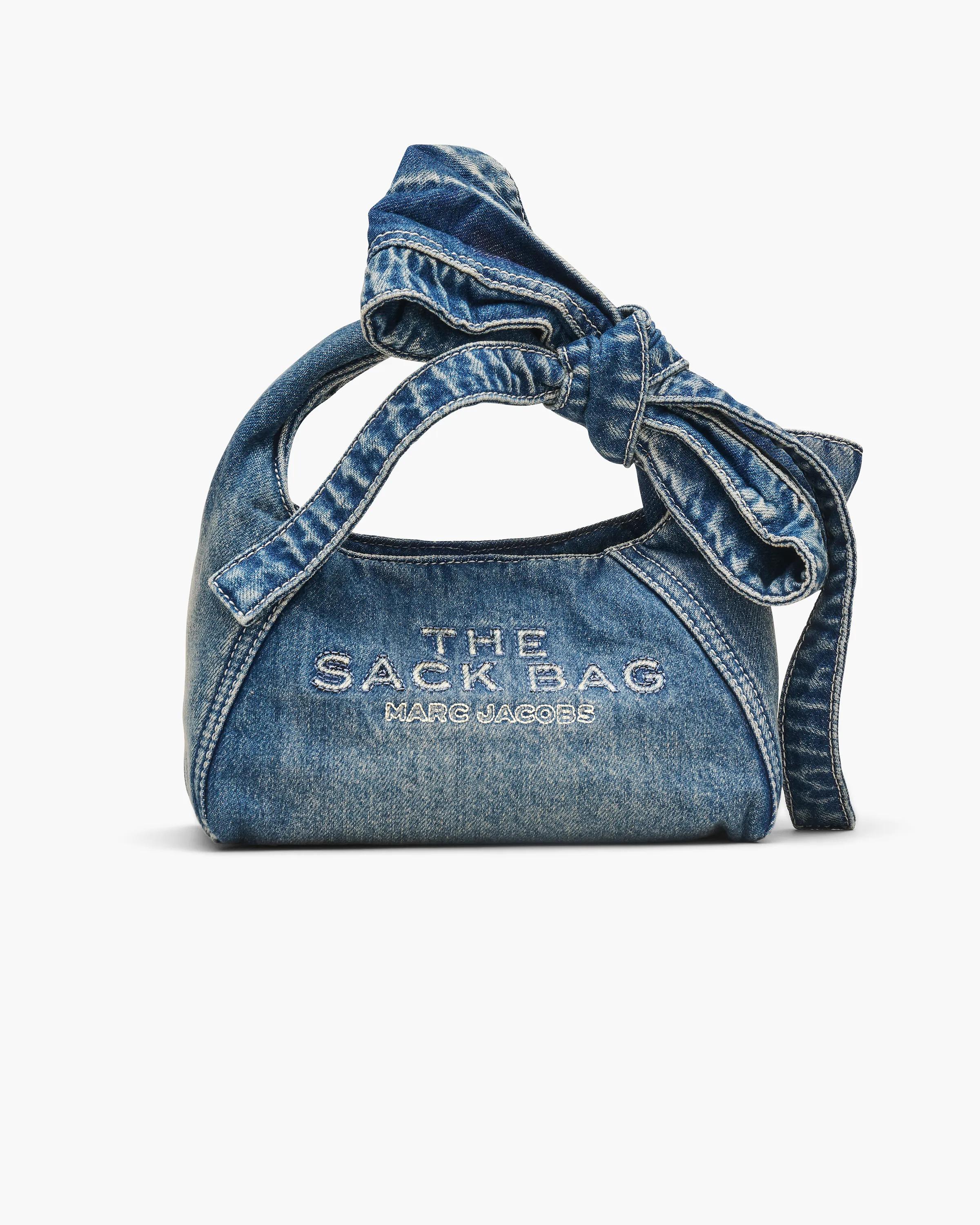 MARC JACOBS Marc Jacobs The Bow Denim Mini Sack Bag in Medium Wash Indigo　MARC JACOBS マーク ジェイコブス ザ ボウ デニム ミニ サック バッグ (ミディアム ウォッシュ インディゴ) MARC