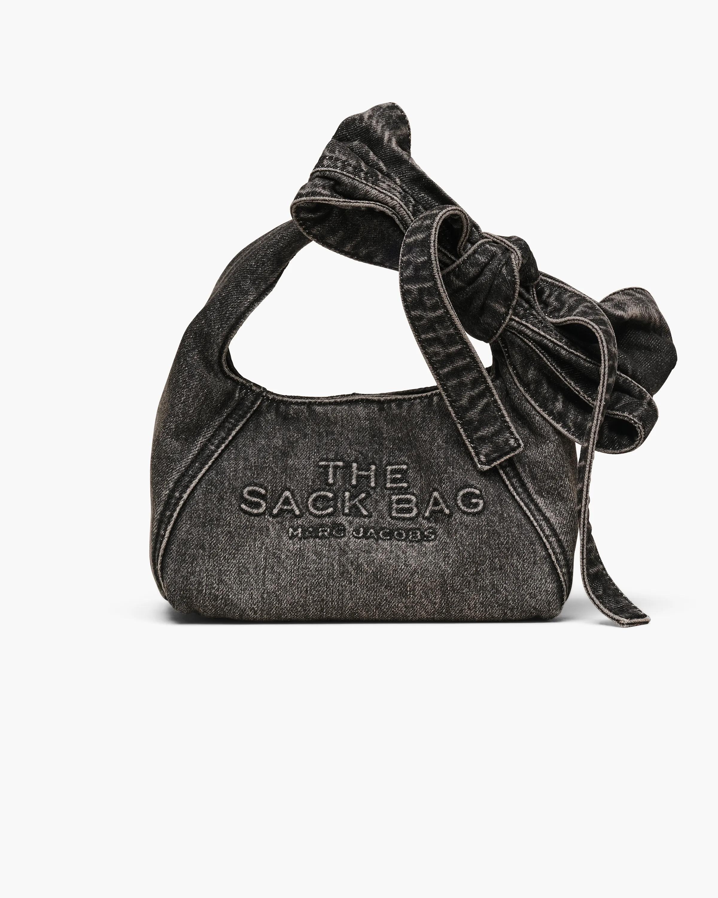 MARC JACOBS Marc Jacobs The Bow Denim Mini Sack Bag in Black Wash　MARC JACOBS マーク ジェイコブス ザ ボウ デニム ミニ サック バッグ ブラック ウォッシュ MARC