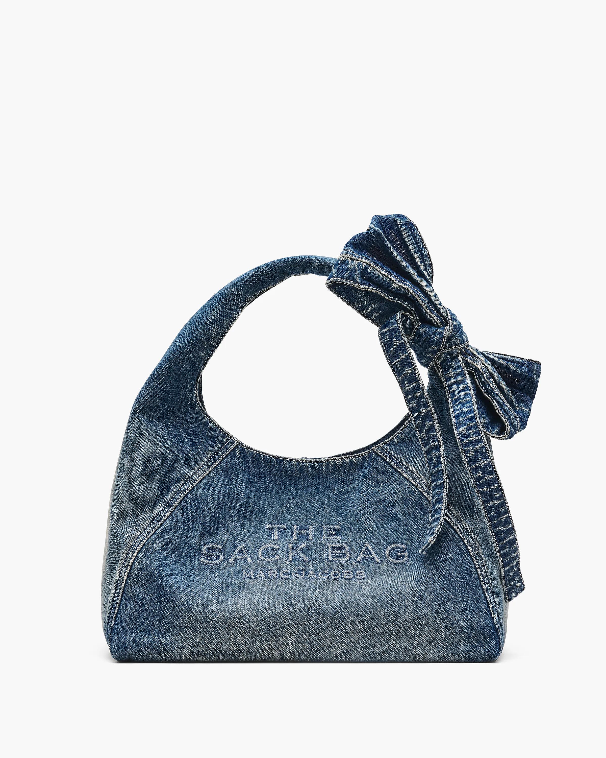 MARC JACOBS Marc Jacobs The Bow Denim Sack Bag in Medium Wash Indigo　MARC JACOBS マーク ジェイコブス ザ ボウ デニム サック バッグ ミディアム ウォッシュ インディゴ MARC