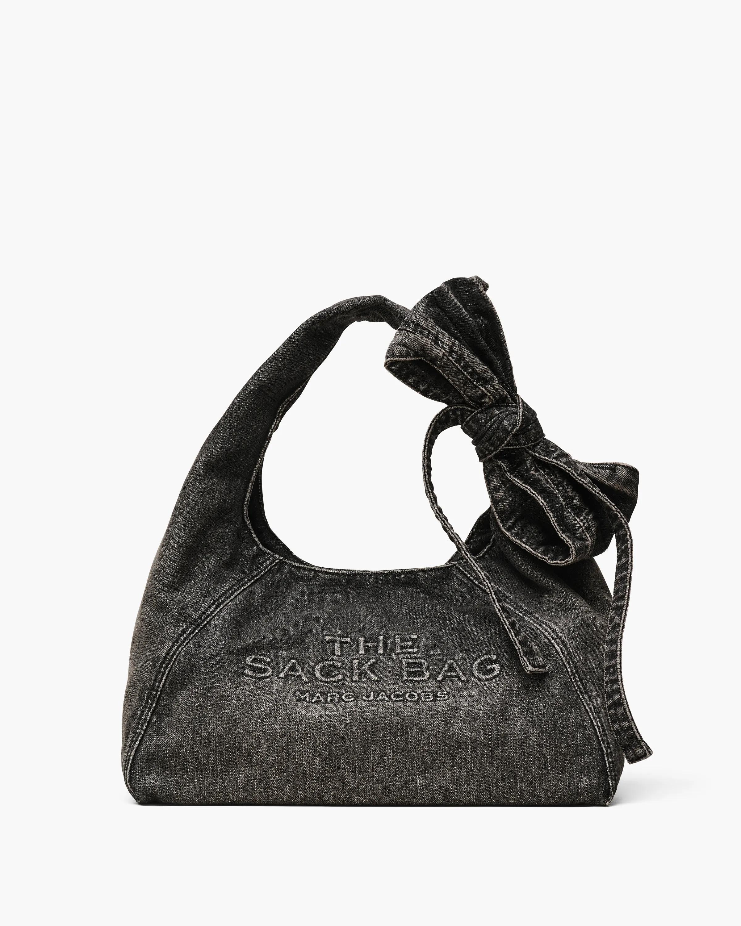 MARC JACOBS Marc Jacobs The Bow Denim Sack Bag in Black Wash　MARC JACOBS マーク ジェイコブス ザ ボウ デニム サック バッグ ブラック ウォッシュ MARC