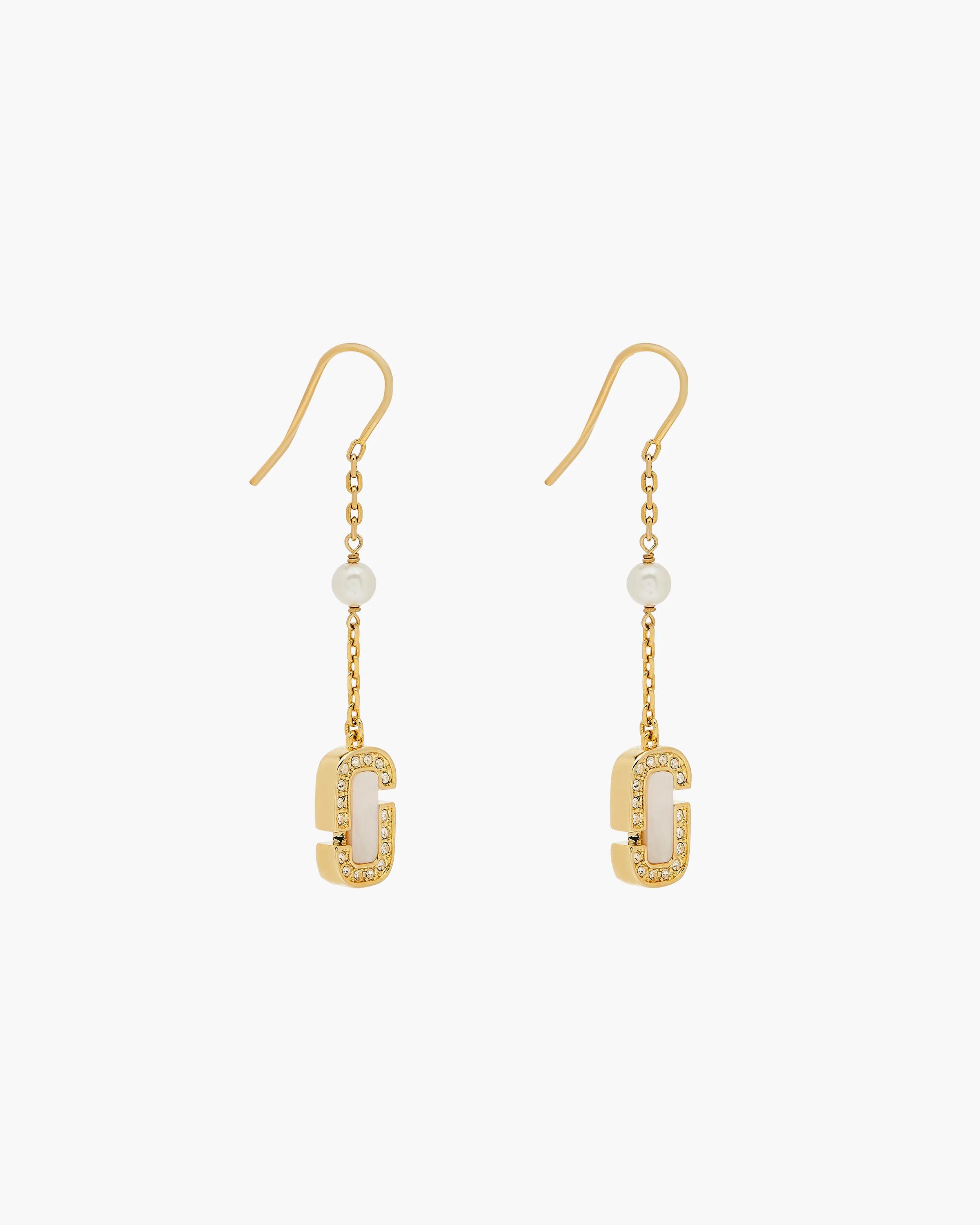 MARC JACOBS Marc Jacobs The J Marc Luxe Linear Earrings in Gold/Crystal　MARC JACOBS マーク ジェイコブス ザ J マーク ラックス リニア イヤリング ゴールド/クリスタル MARC