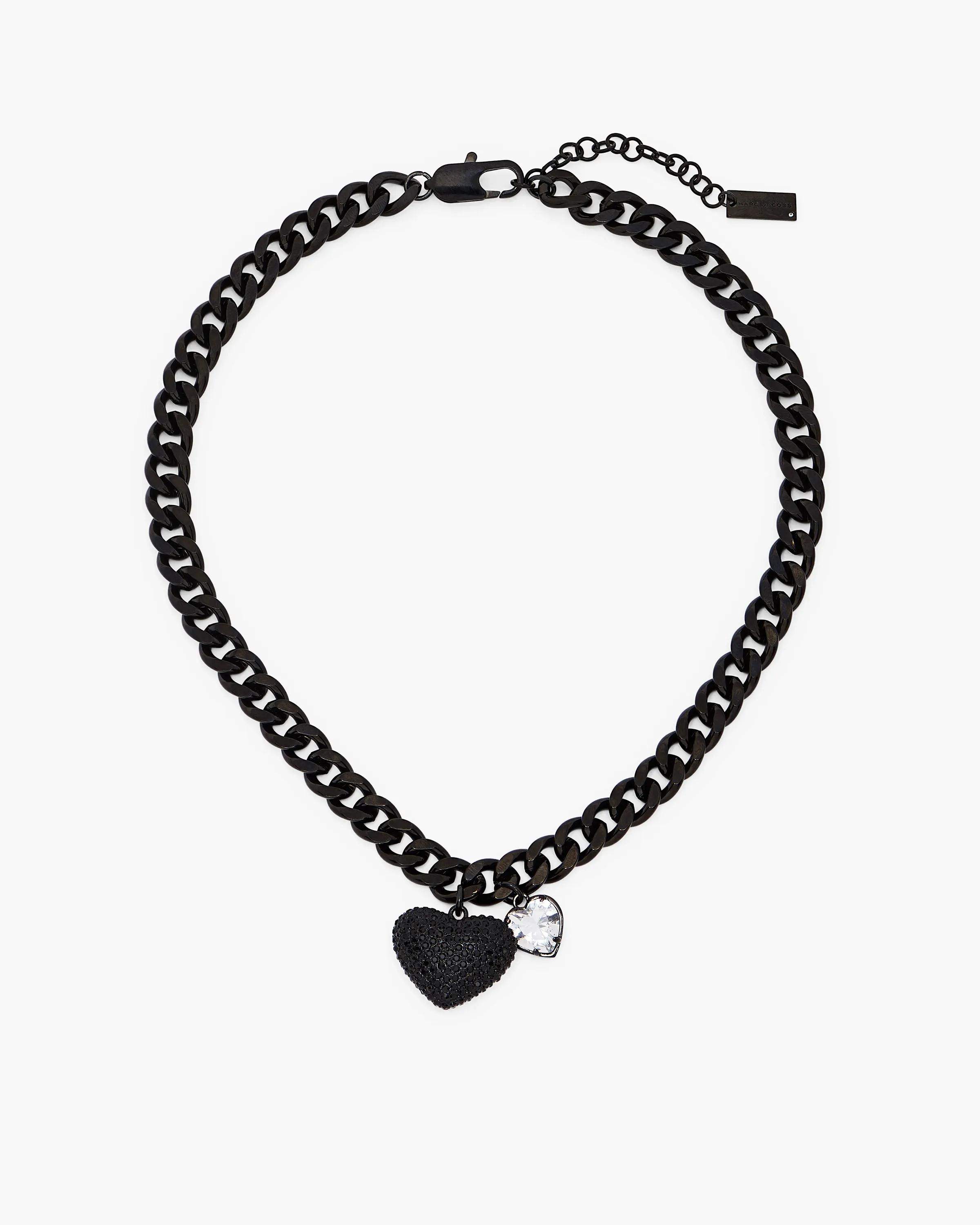 MARC JACOBS Marc Jacobs The Heart Balloon Pave Necklace in Black/Black Crystal　MARC JACOBS マーク ジェイコブス ザ ハート バルーン パヴェ ネックレス ブラック/ブラック クリスタル MARC
