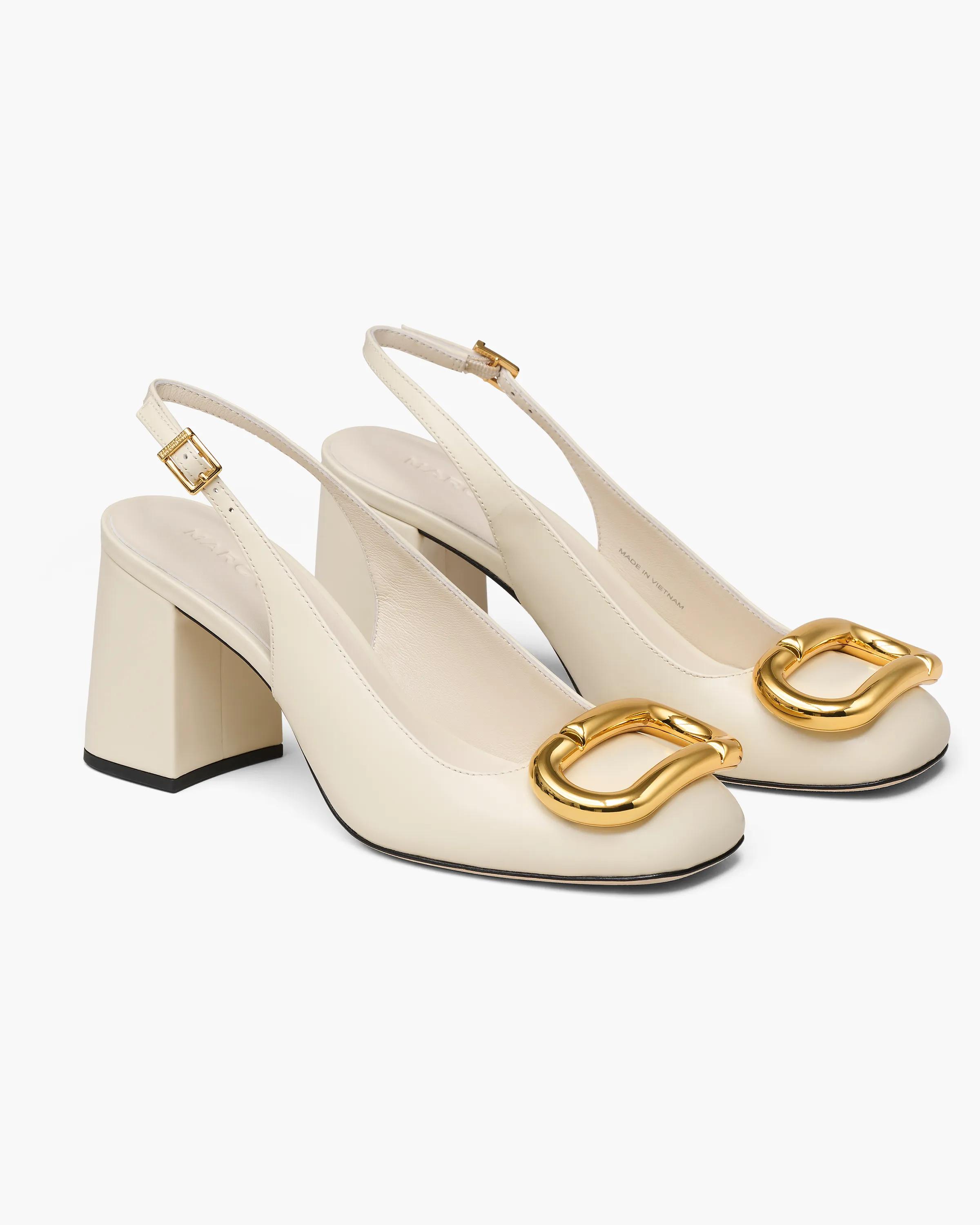 MARC JACOBS Marc Jacobs The Pop J Marc Slingback in Cloud White, Size 41　MARC JACOBS マーク ジェイコブス ザ ポップ J マーク スリングバック クラウド ホワイト、サイズ 41 MARC