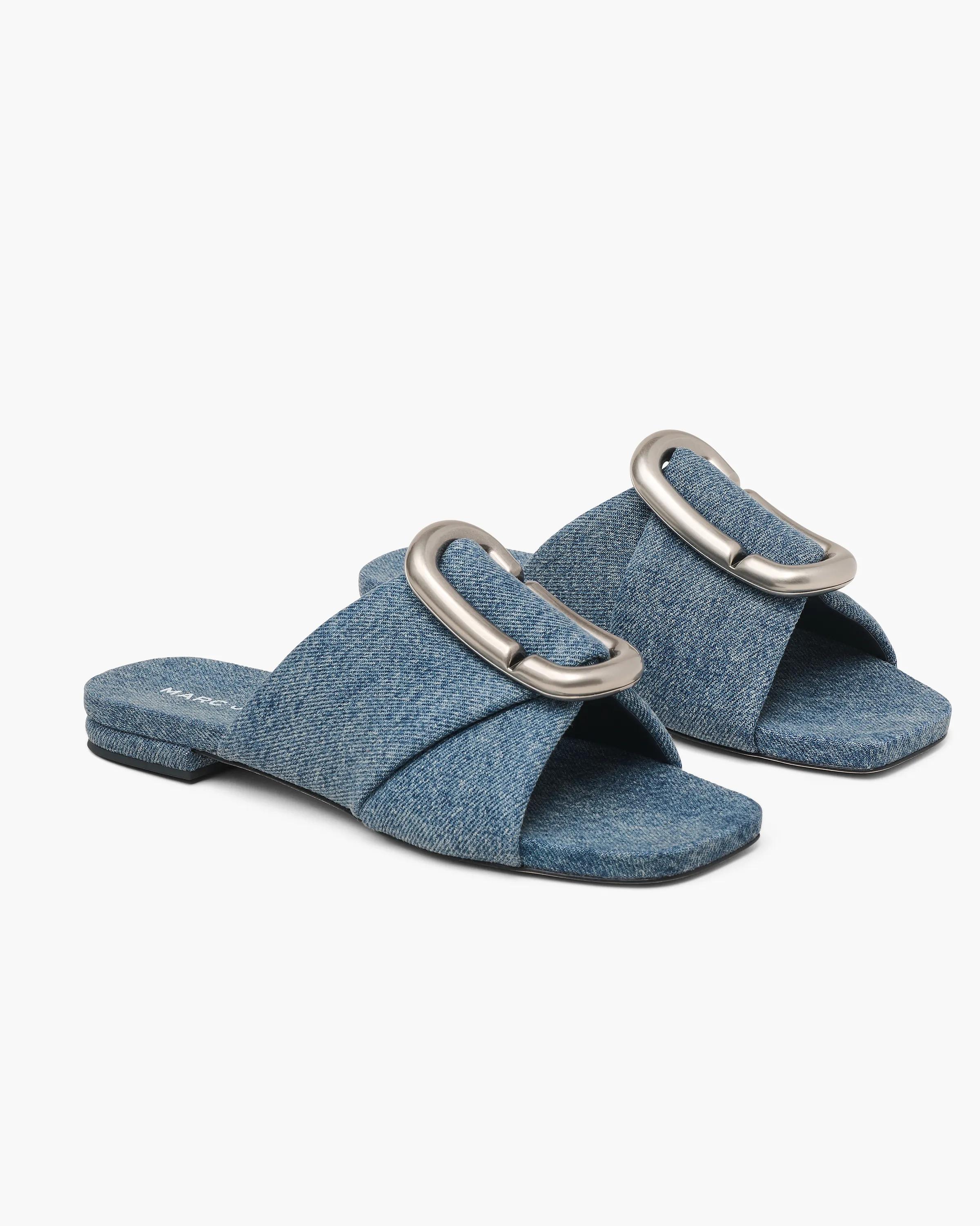 MARC JACOBS Marc Jacobs The Denim Pop J Marc Sandal in Medium Wash Indigo, Size 41　MARC JACOBS マーク ジェイコブス ザ デニム ポップ J マーク サンダル ミディアム ウォッシュ インディゴ、サイズ 41 MARC