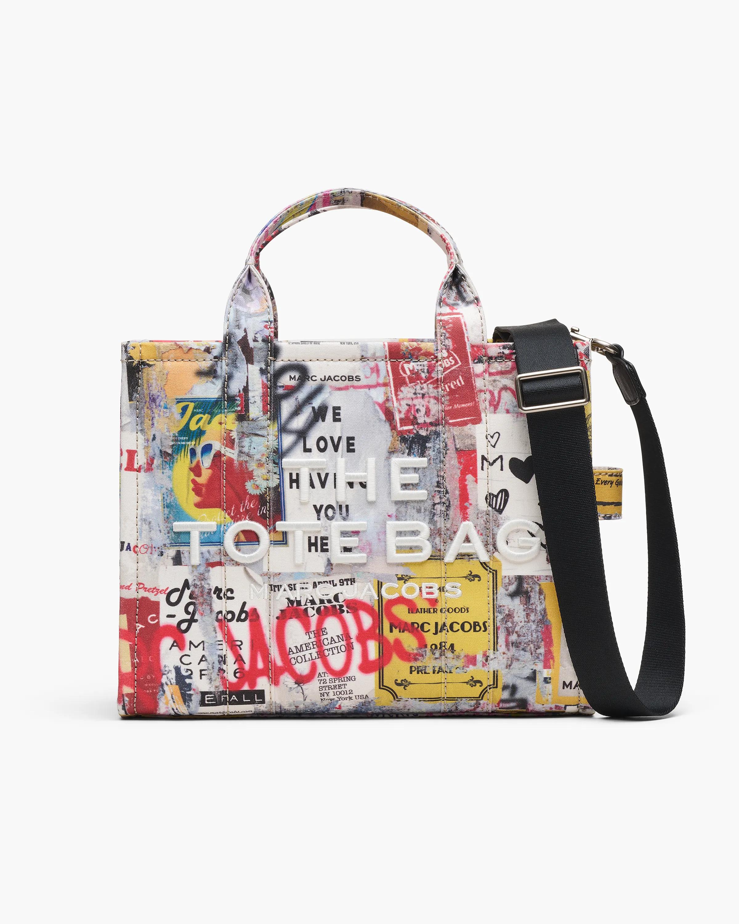 MARC JACOBS Marc Jacobs The Pop Americana Canvas Medium Tote Bag in White Multi　MARC JACOBS マーク ジェイコブス ザ ポップ アメリカーナ キャンバス ミディアム トートバッグ ホワイト マルチ MARC