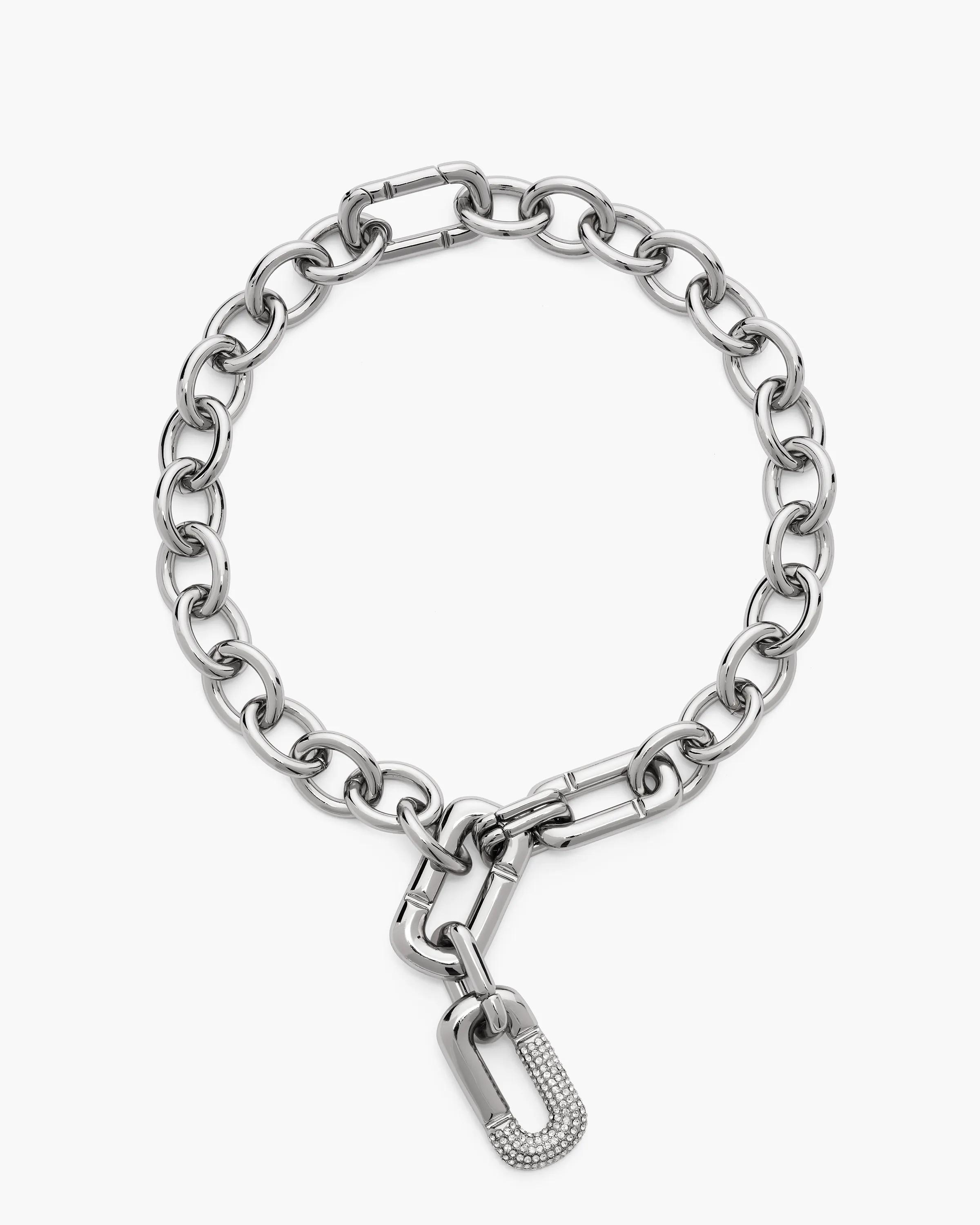 MARC JACOBS Marc Jacobs The Pop J Marc Statement Necklace in Silver/Crystal　MARC JACOBS マーク ジェイコブス ザ ポップ J マーク ステートメント ネックレス シルバー/クリスタル MARC
