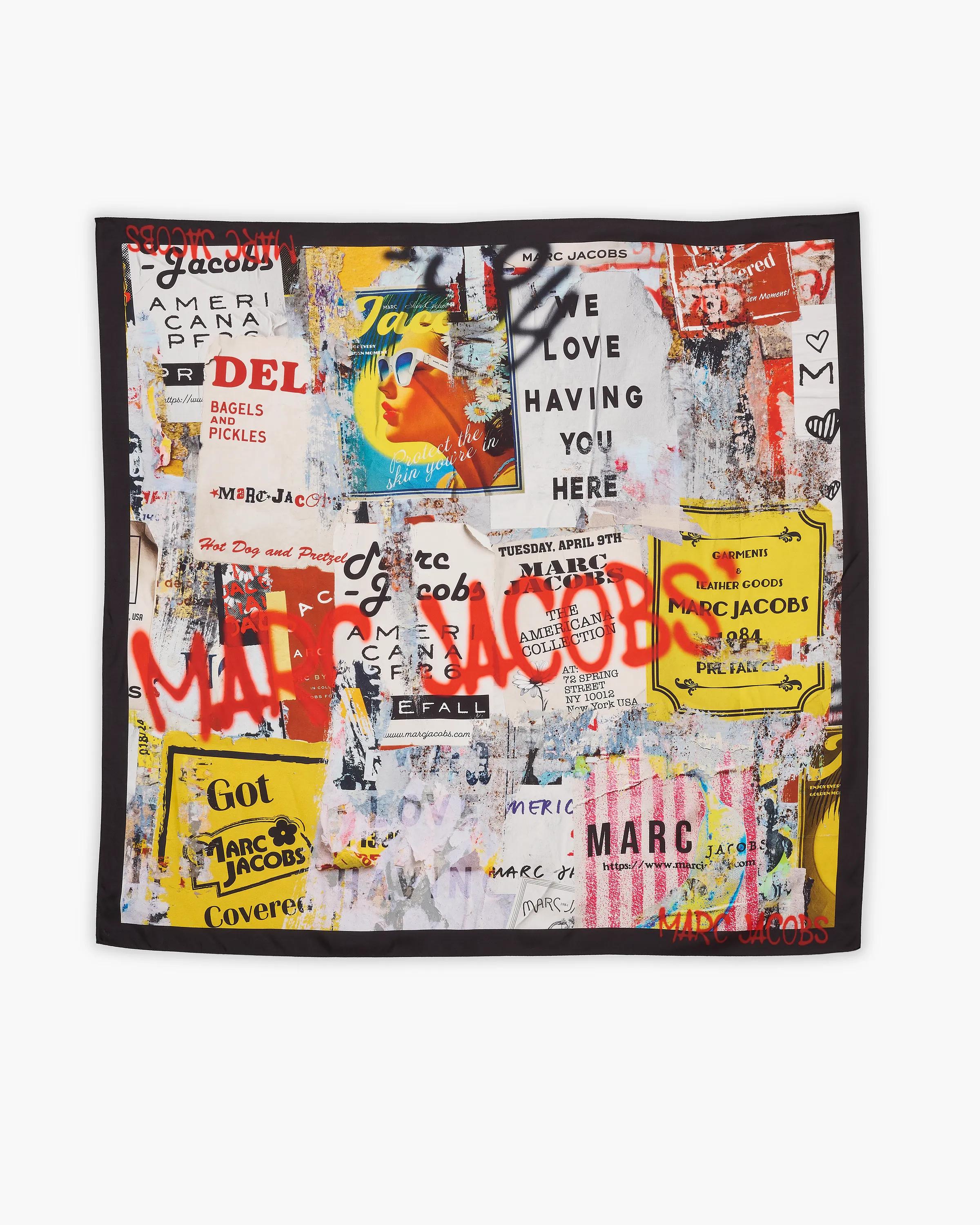 MARC JACOBS Marc Jacobs Americana Silk Scarf in White Multi　MARC JACOBS マーク ジェイコブス アメリカーナ シルク スカーフ ホワイト マルチ MARC