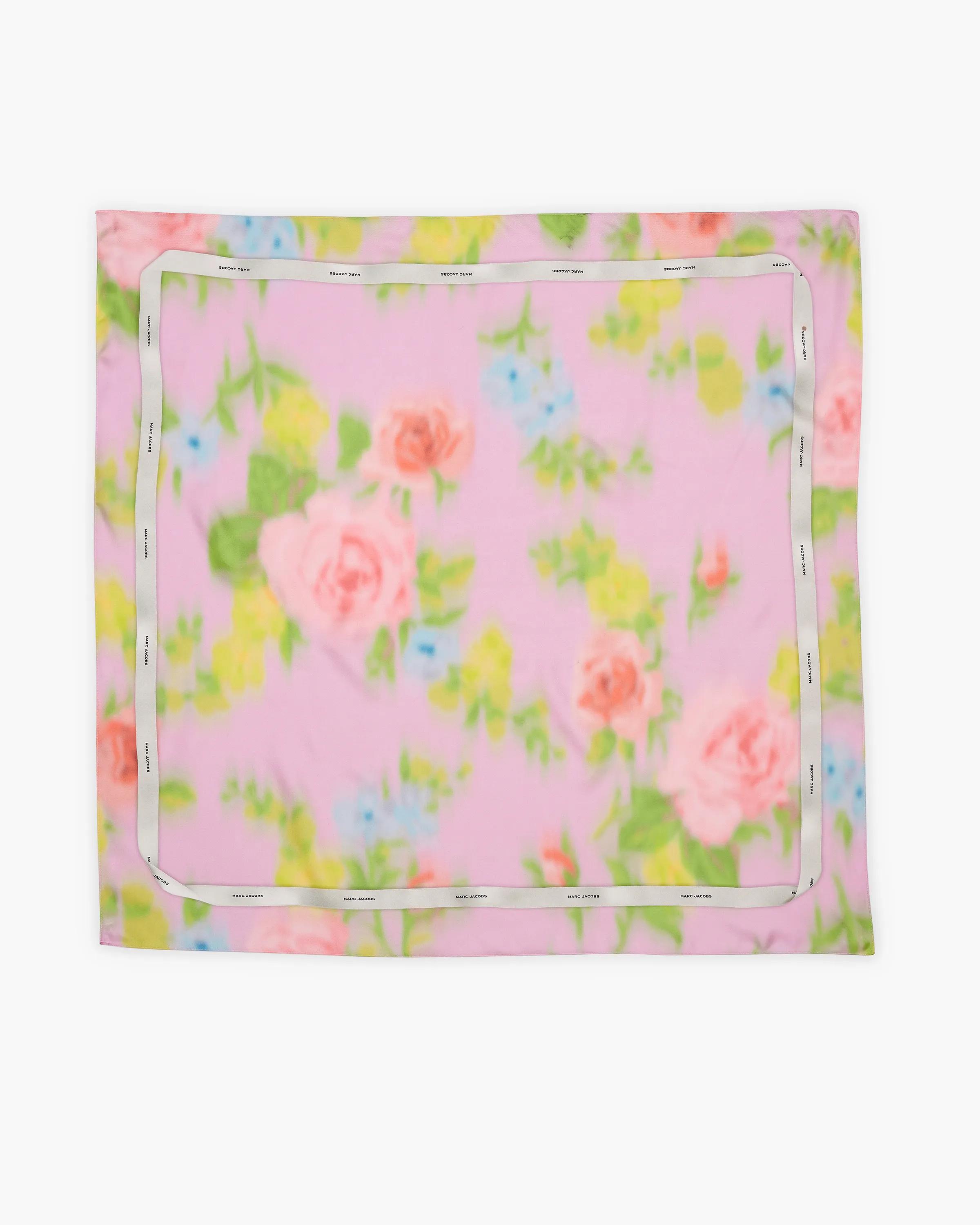 MARC JACOBS Marc Jacobs Blurred Floral Silk Scarf in Ribbon Pink Multi　MARC JACOBS マーク ジェイコブス ブラー フローラル シルク スカーフ リボン ピンク マルチ MARC