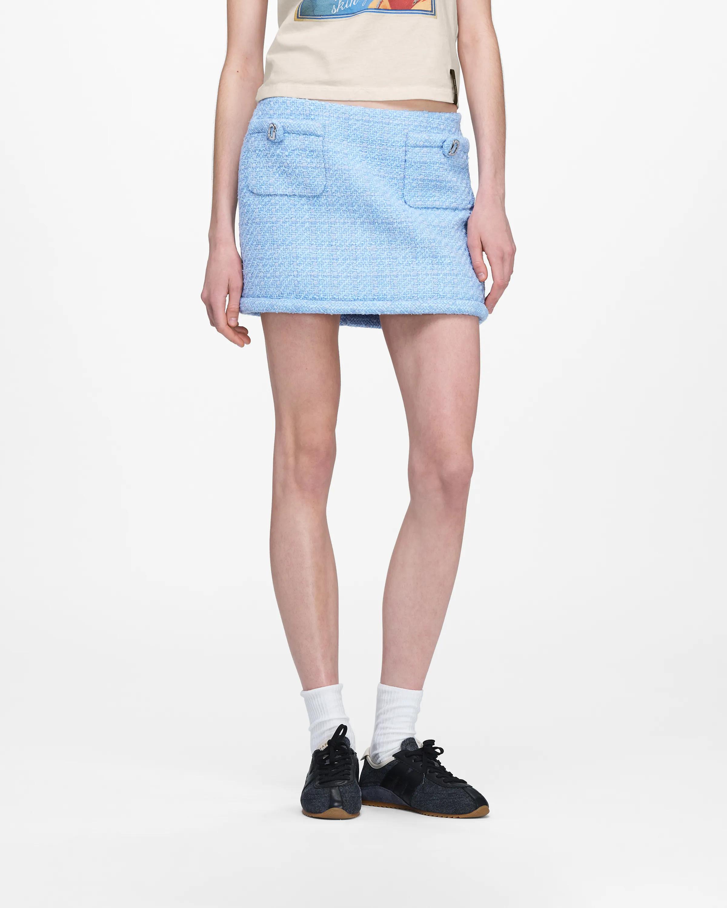 MARC JACOBS Marc Jacobs Pop J Marc Tweed Skirt in Blue Mist, Size XL　MARC JACOBS マーク ジェイコブス ポップ J マーク ツイード スカート ブルー ミスト、サイズ XL MARC