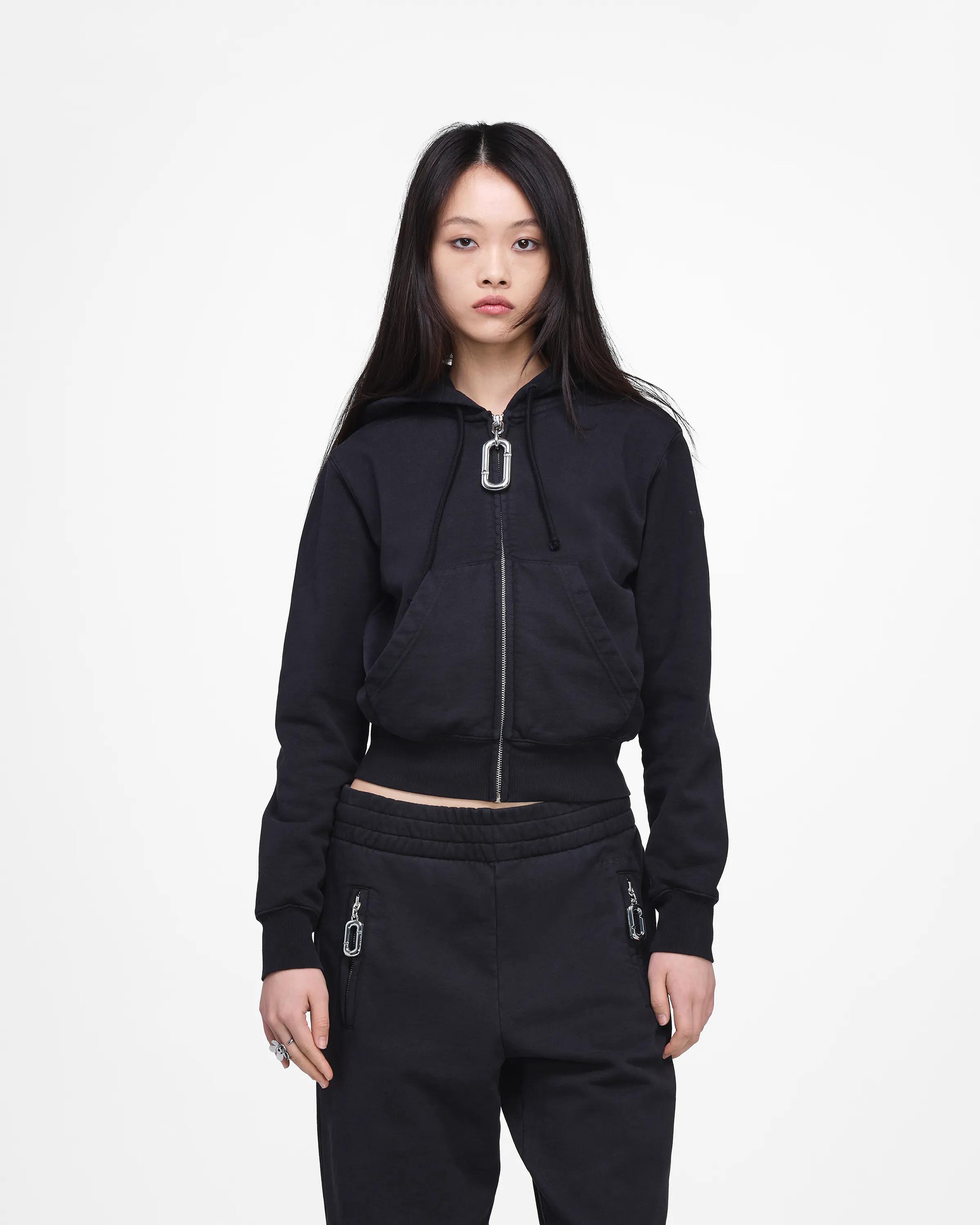 MARC JACOBS Marc Jacobs Pop J Marc Cropped Zip-Up in Steel Grey　MARC JACOBS マーク ジェイコブス ポップ J マーク クロップド ジップアップ (スチール グレー) MARC