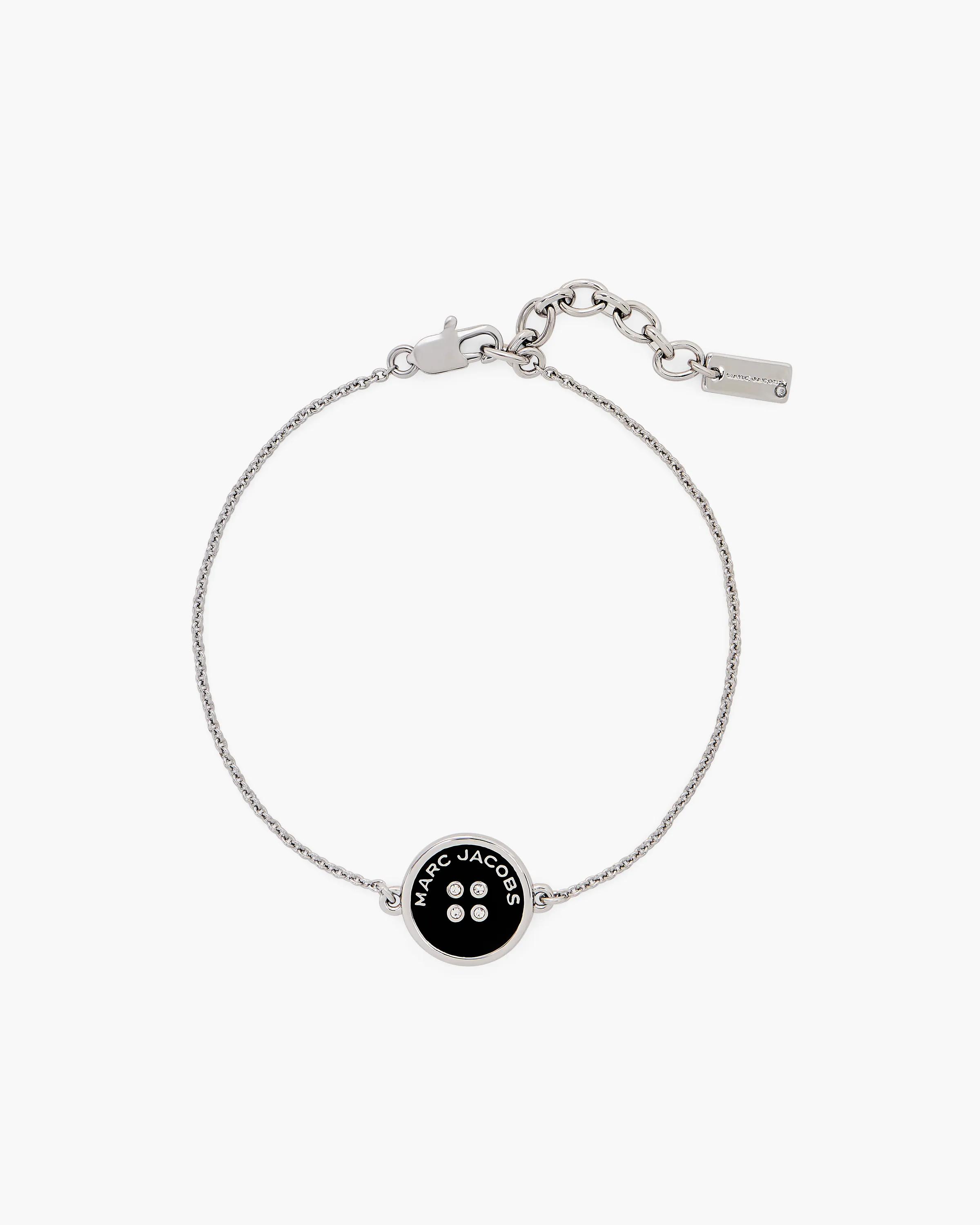 MARC JACOBS Marc Jacobs The Button Chain Bracelet in Silver/Black　MARC JACOBS マーク ジェイコブス ザ ボタン チェーン ブレスレット シルバー/ブラック MARC