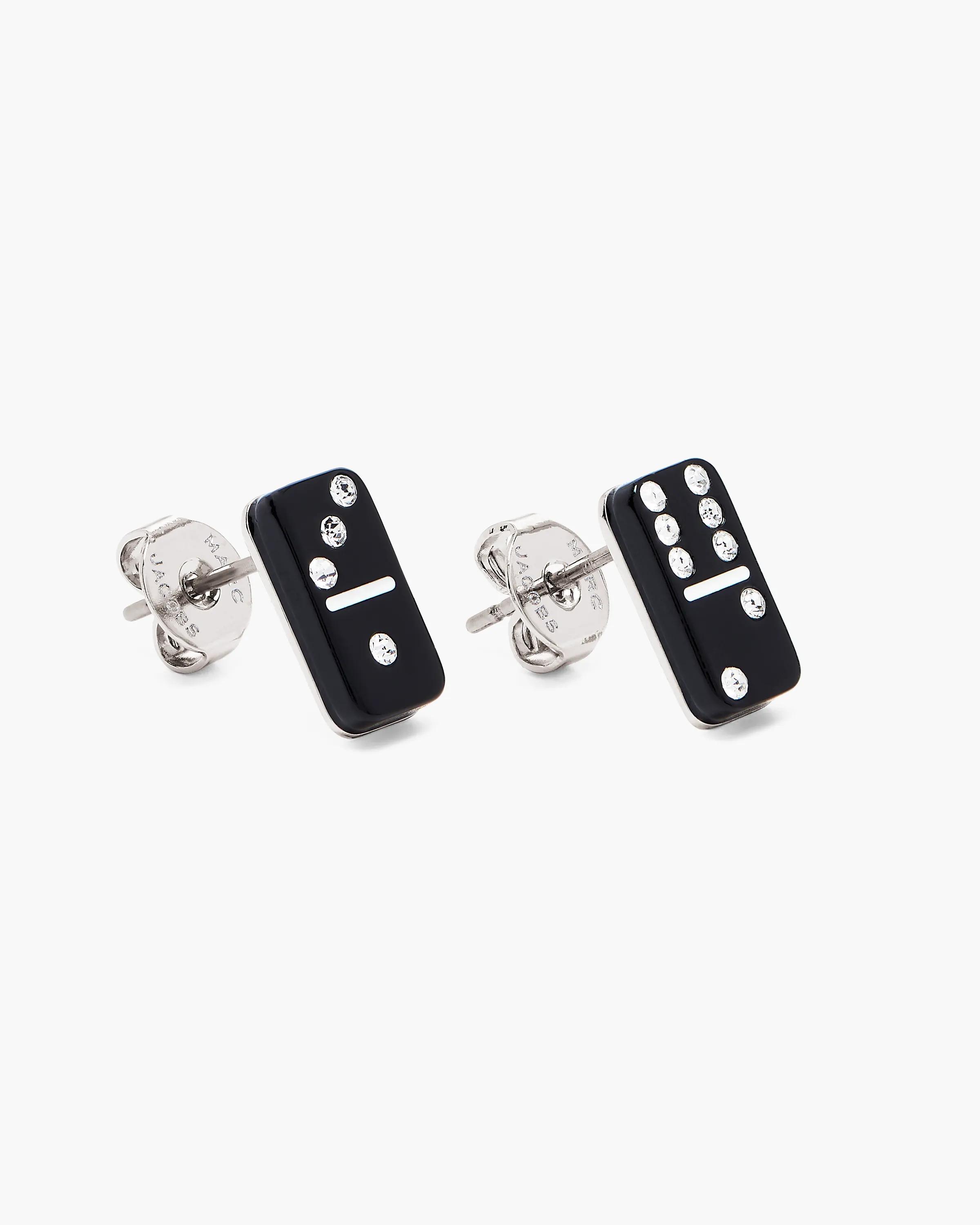 MARC JACOBS Marc Jacobs The Domino Stud Earrings in Silver/Black　MARC JACOBS マーク ジェイコブス ザ ドミノ スタッド ピアス シルバー/ブラック MARC