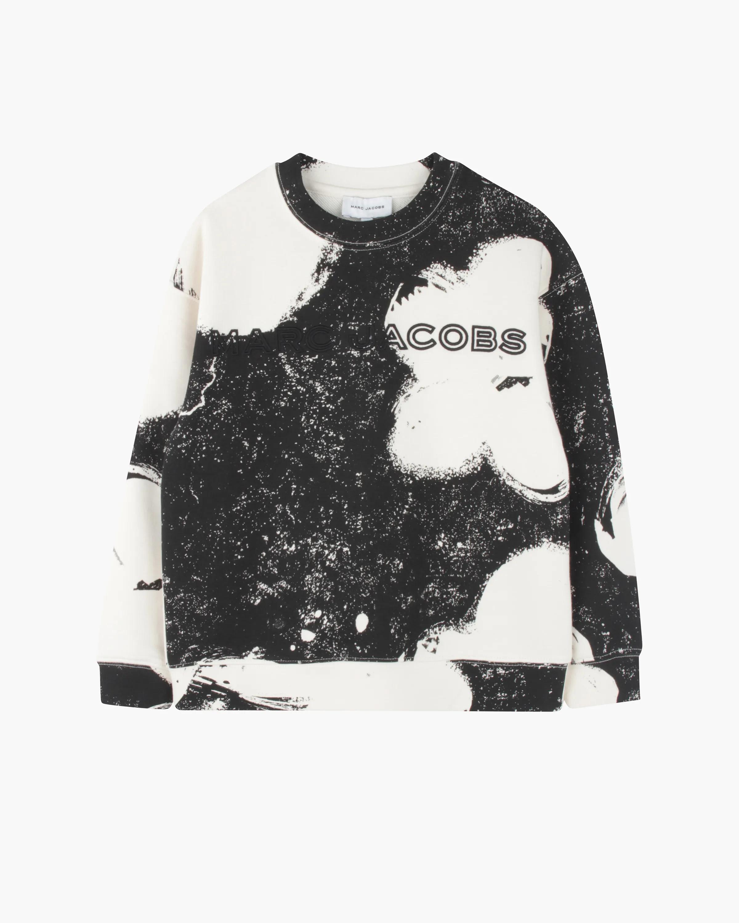 MARC JACOBS Marc Jacobs The Daisy Sweatshirt in Black/White, Size 6Y　MARC JACOBS マーク ジェイコブス ザ デイジー スウェットシャツ ブラック/ホワイト、サイズ 6Y MARC