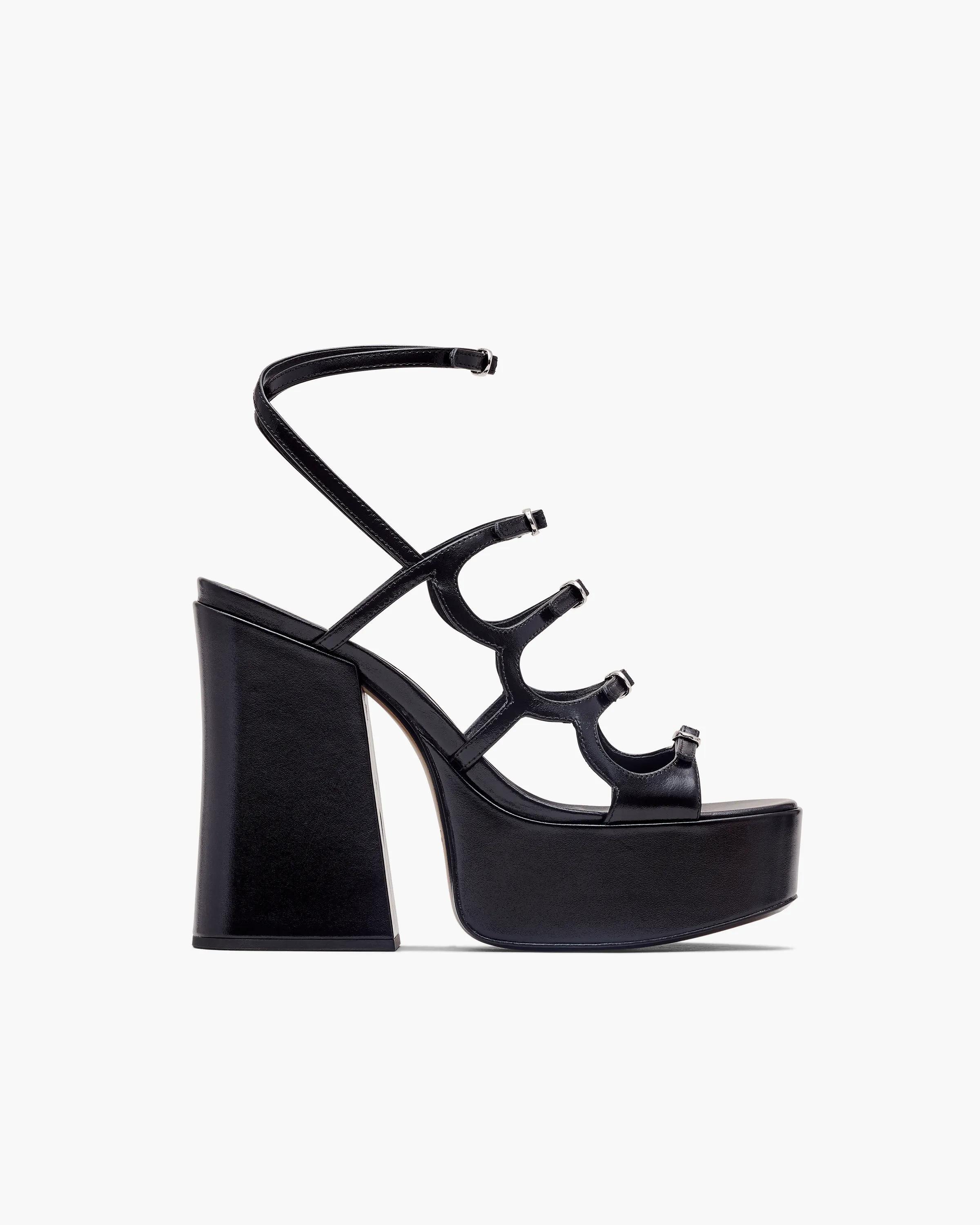 MARC JACOBS Marc Jacobs The Kiki Platform Sandal in Black, Size 38　MARC JACOBS マーク ジェイコブス ザ キキ プラットフォーム サンダル ブラック、サイズ 38 MARC
