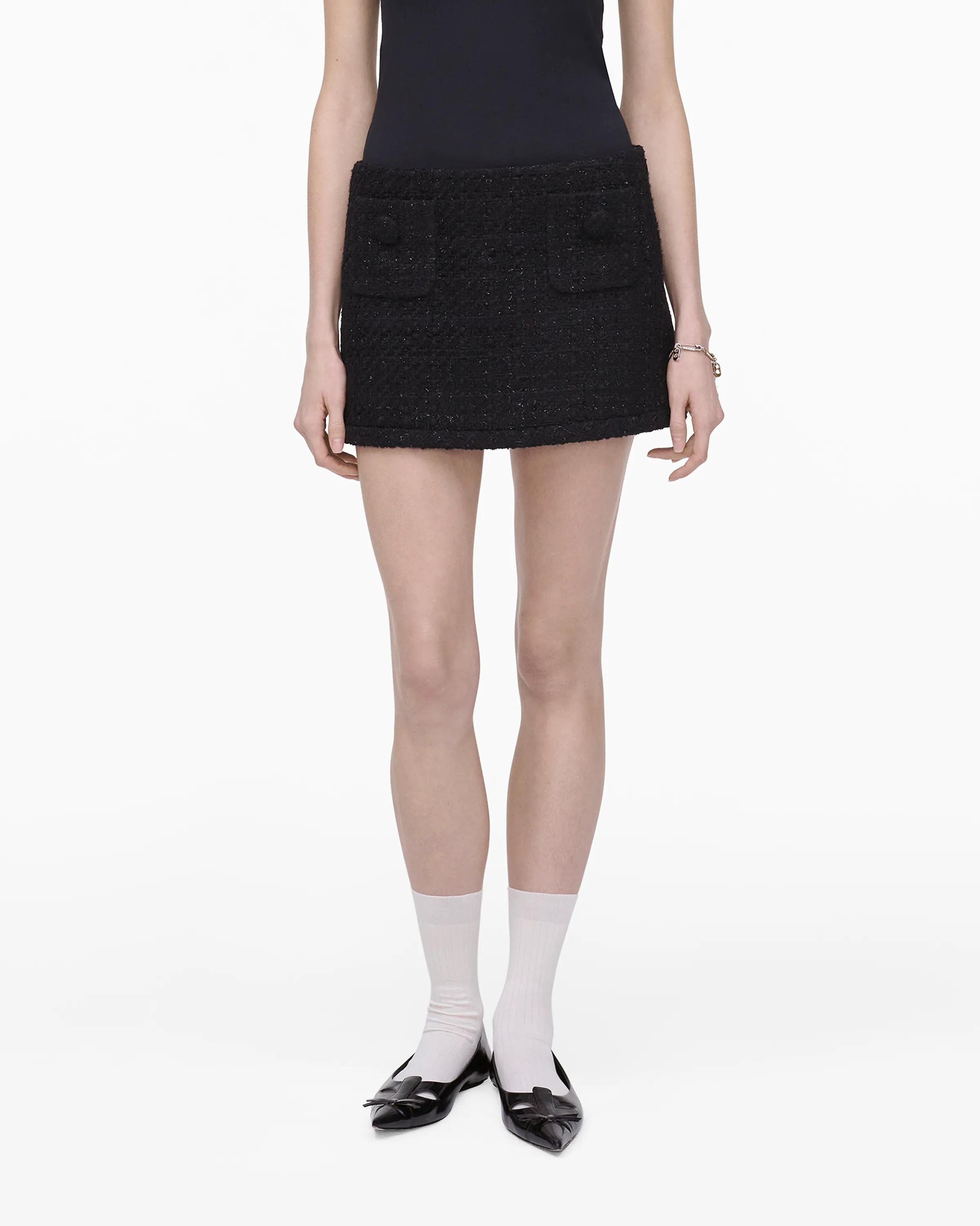 MARC JACOBS Marc Jacobs Tweed Mini Skirt in Black, Size Small　MARC JACOBS マーク ジェイコブス ツイード ミニスカート ブラック、S サイズ MARC