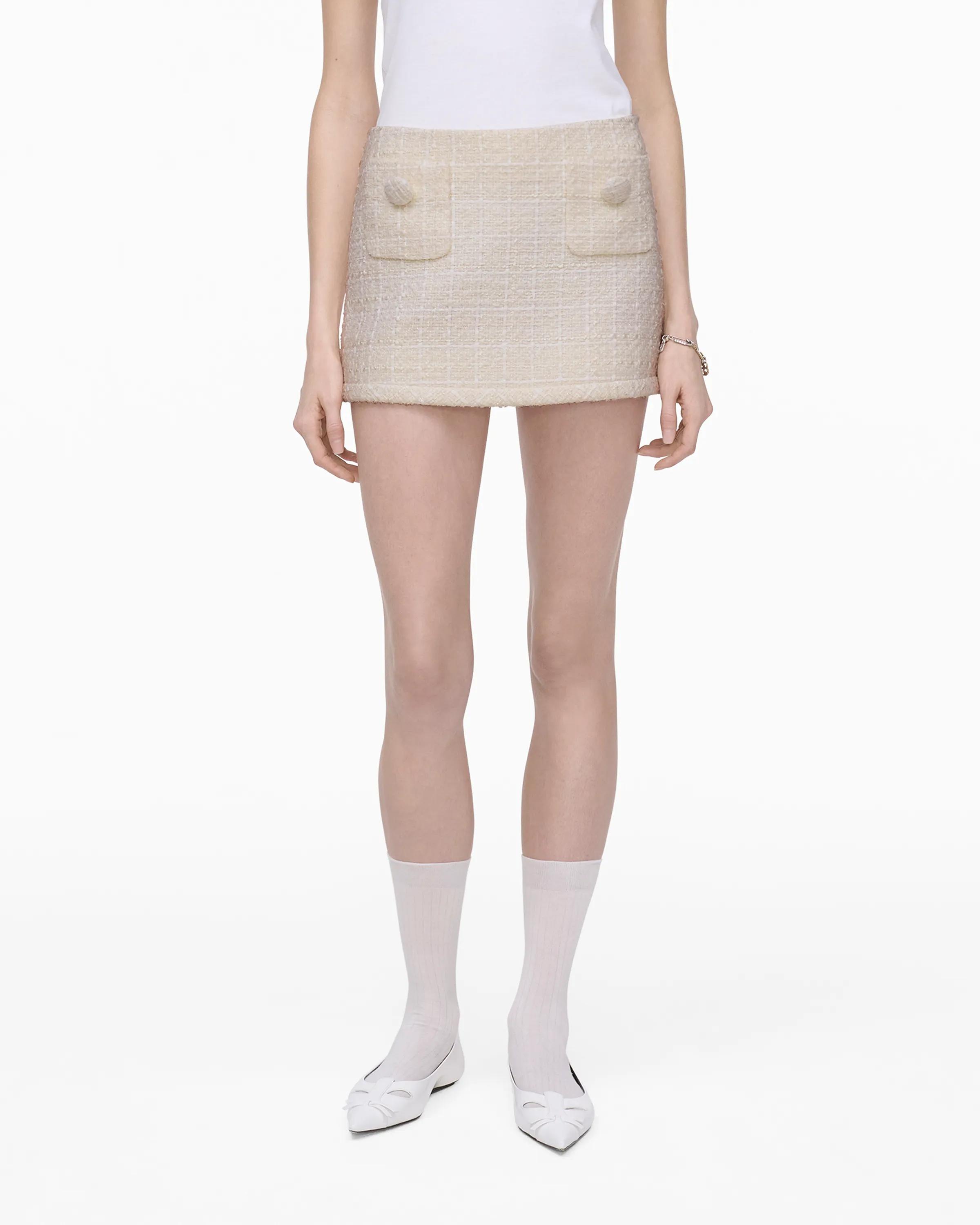 MARC JACOBS Marc Jacobs Tweed Mini Skirt in Ivory, Size XS　MARC JACOBS マーク ジェイコブス ツイード ミニスカート アイボリー、サイズ XS MARC
