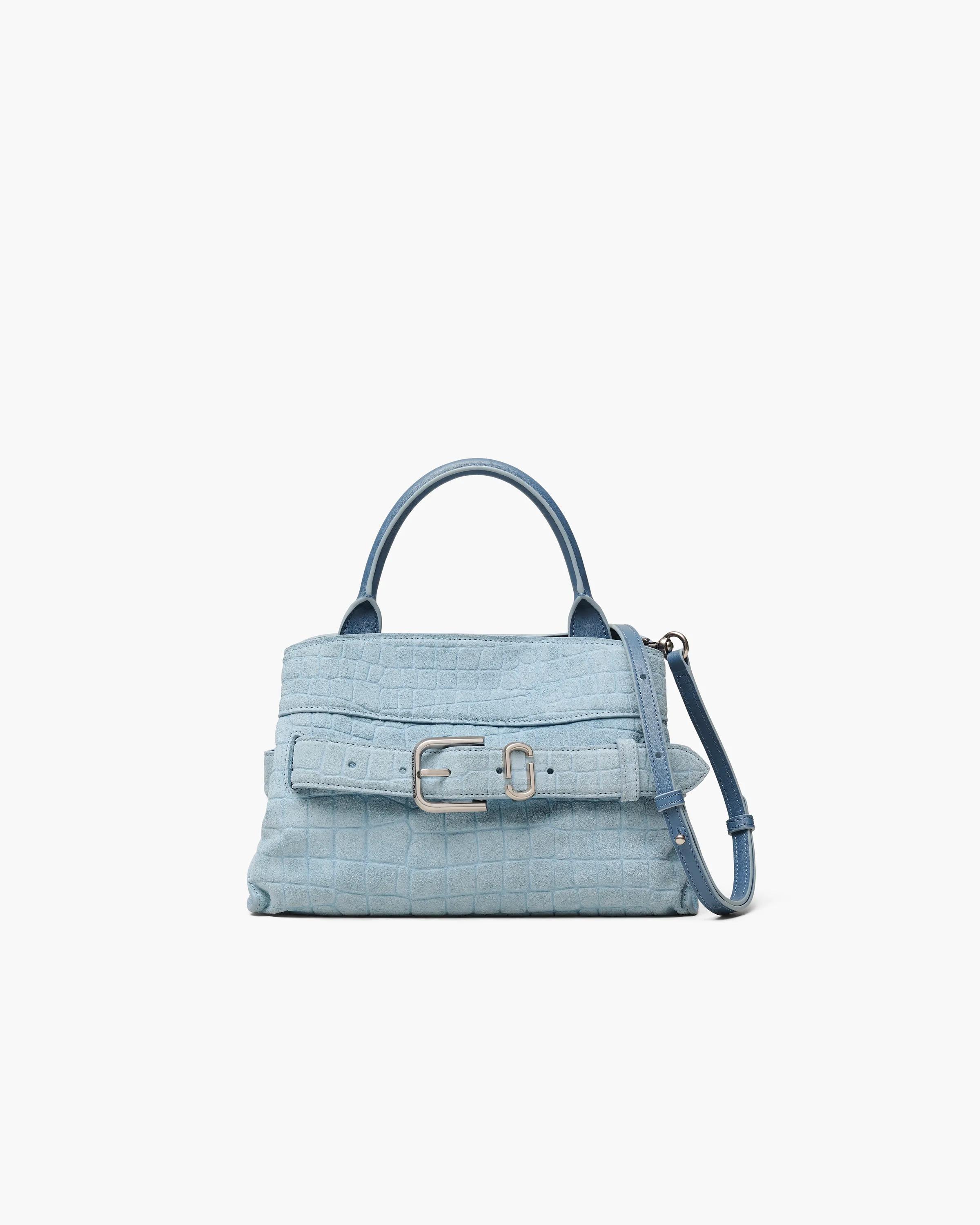 MARC JACOBS Marc Jacobs The Suede Croc Dakota Small Satchel Bag in Blue Mist　MARC JACOBS マーク ジェイコブス ザ スエード クロコダコタ スモール サッチェル バッグ (ブルー ミスト) MARC