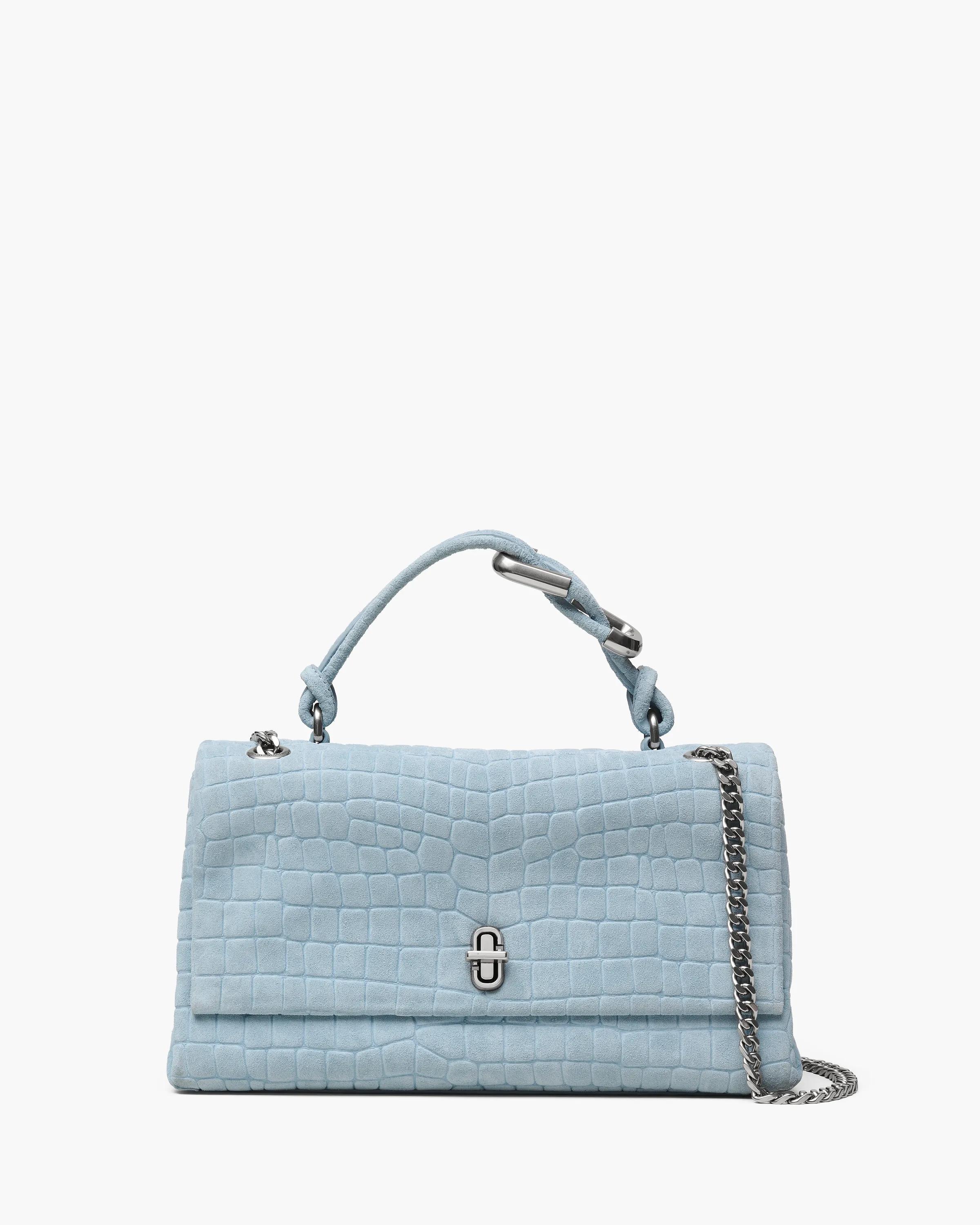 MARC JACOBS Marc Jacobs The Suede Croc Dual Convertible Shoulder Bag in Blue Mist　MARC JACOBS マーク ジェイコブス ザ スエード クロコ デュアル コンバーチブル ショルダー バッグ ブルー ミスト MARC