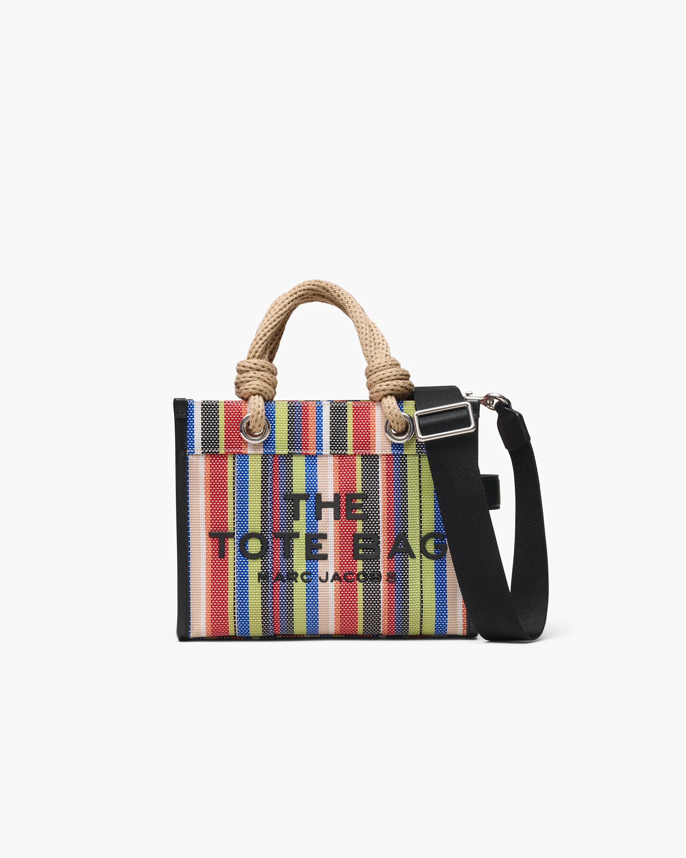 MARC JACOBS Marc Jacobs The Stripe Mesh Small Tote Bag in Red Multi　MARC JACOBS マーク ジェイコブス ザ ストライプ メッシュ スモール トートバッグ (レッド マルチ) MARC