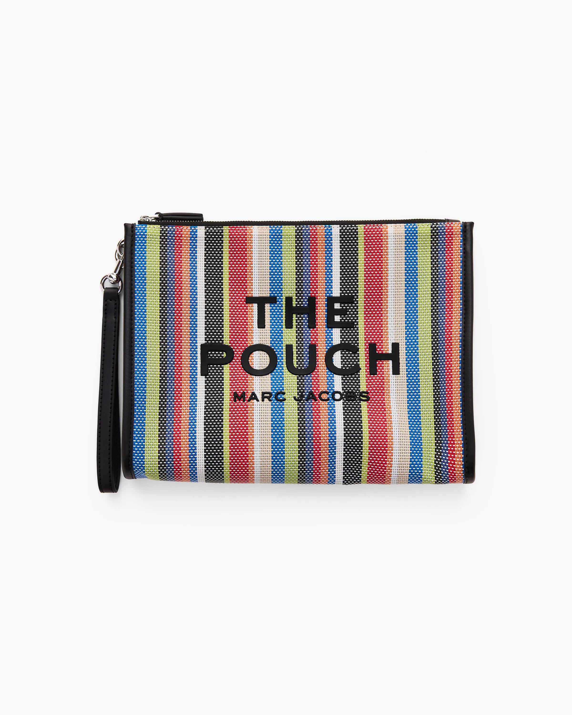 MARC JACOBS Marc Jacobs The Stripe Mesh Large Pouch in Red Multi　MARC JACOBS マーク ジェイコブス ザ ストライプ メッシュ ラージ ポーチ (レッド マルチ) MARC