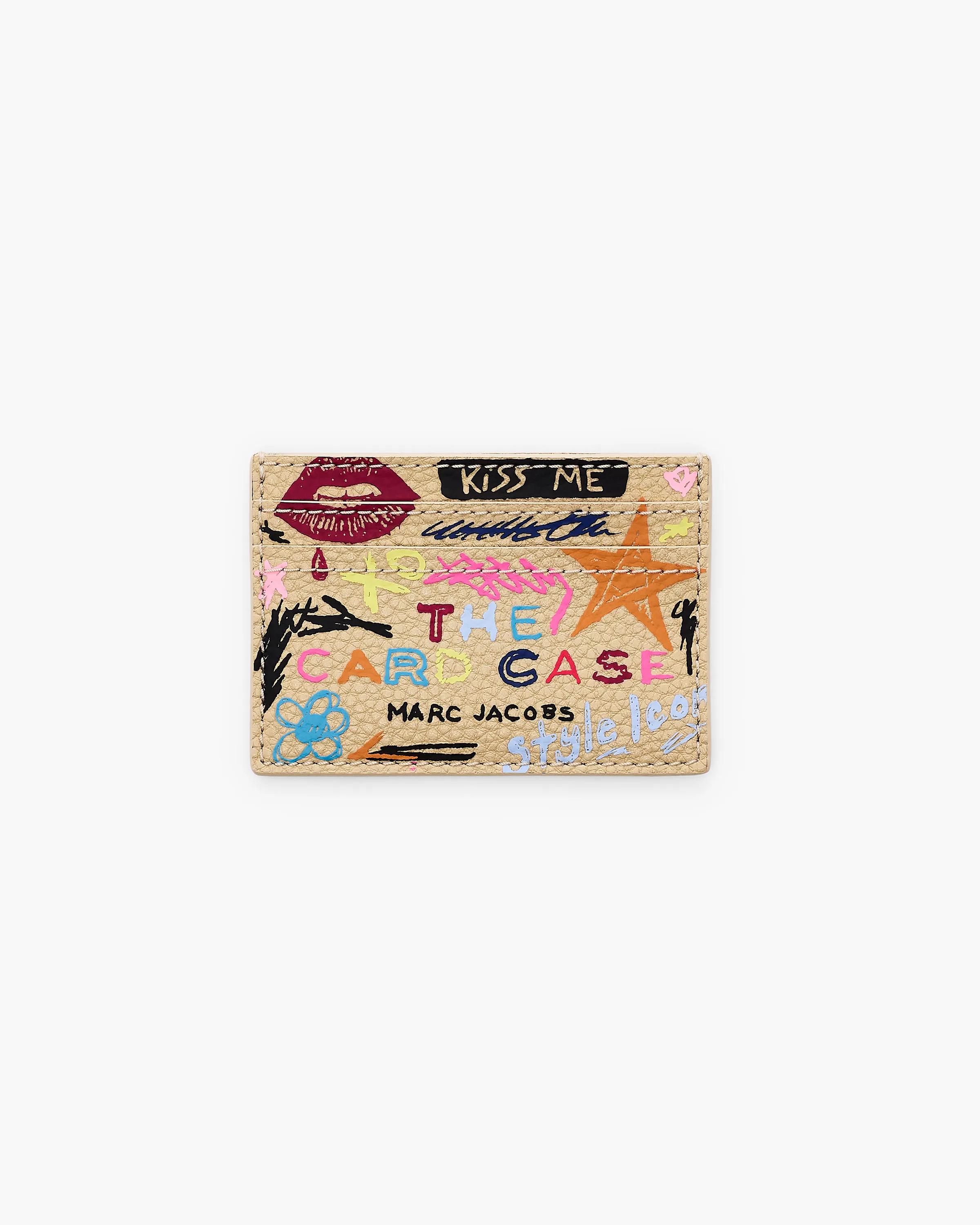 MARC JACOBS Marc Jacobs The Punk Scribble Card Case in Beige Multi　MARC JACOBS マーク ジェイコブス ザ パンク スクリブル カード ケース ベージュ マルチ MARC