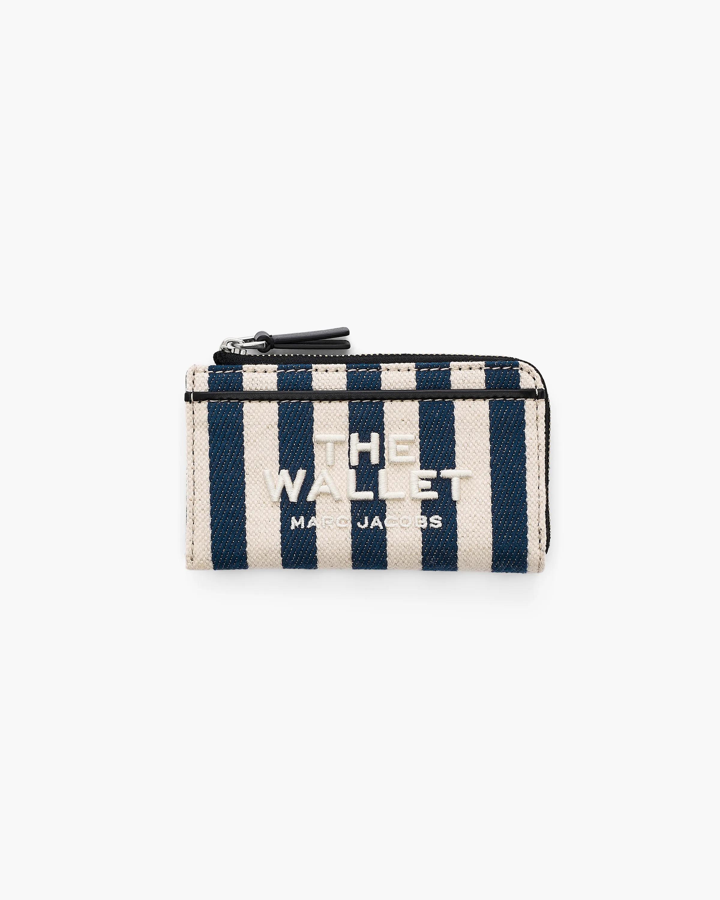 MARC JACOBS Marc Jacobs The Stripe Canvas Top Zip Multi Wallet in Blue Sea Multi　MARC JACOBS マーク ジェイコブス ザ ストライプ キャンバス トップ ジップ マルチ ウォレット ブルー シー マルチ MARC