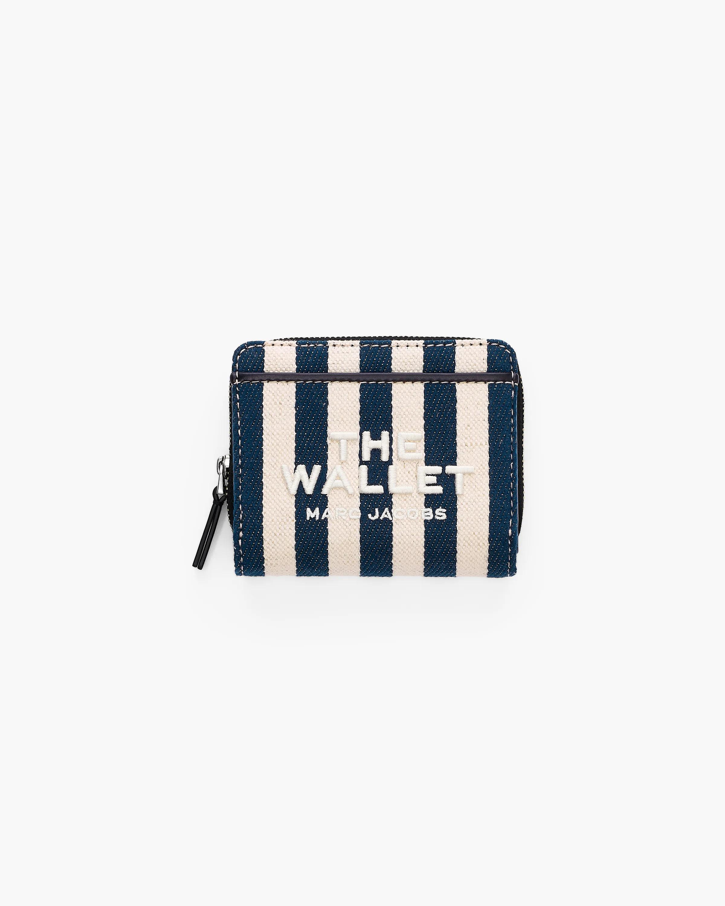 MARC JACOBS Marc Jacobs The Stripe Canvas Mini Compact Wallet in Blue Sea Multi　MARC JACOBS マーク ジェイコブス ザ ストライプ キャンバス ミニ コンパクト ウォレット ブルー シー マルチ MARC