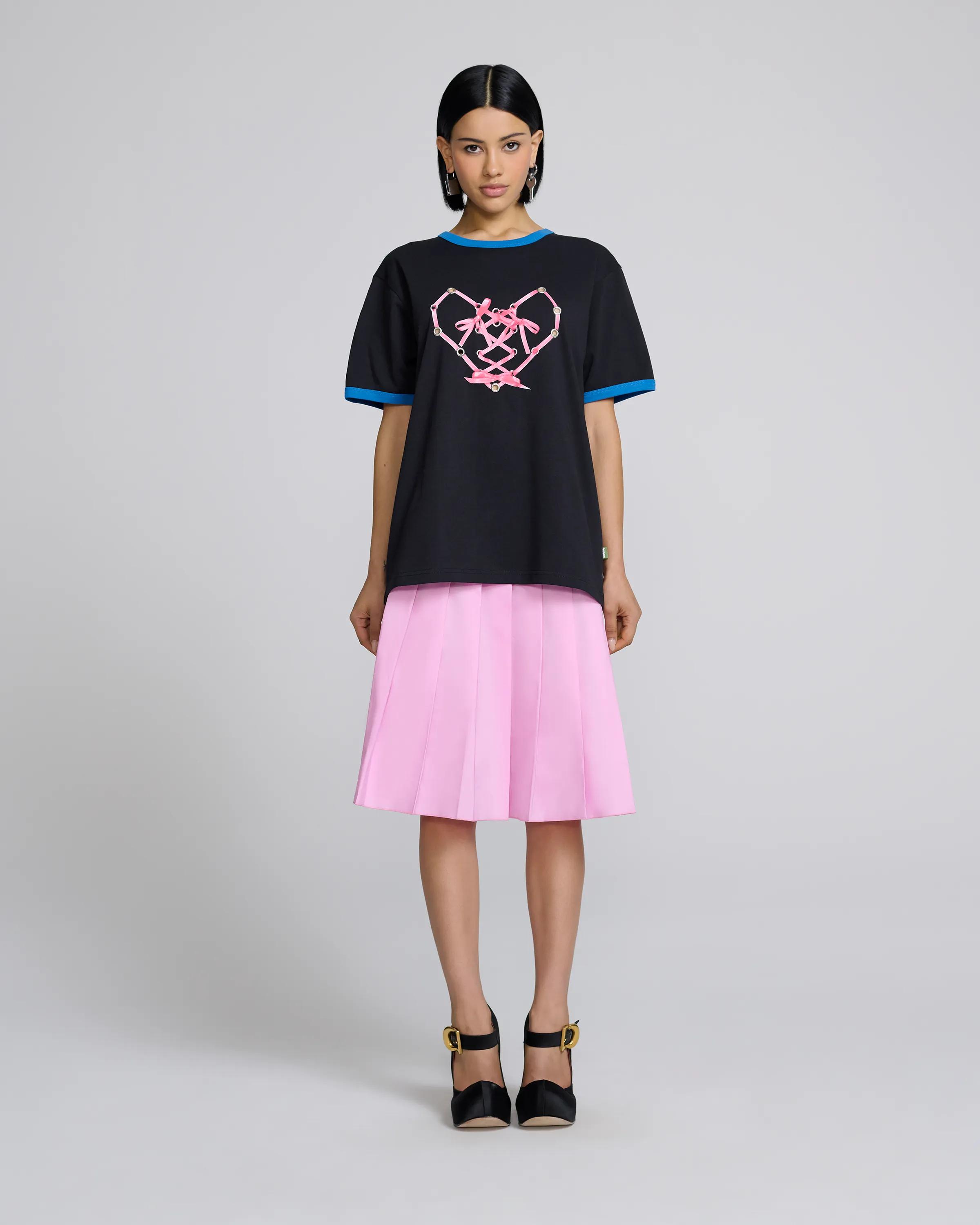 MARC JACOBS Marc Jacobs Corset Heart Tee in Black, Size XL　MARC JACOBS マーク ジェイコブス コルセット ハート Tシャツ ブラック、サイズ XL MARC