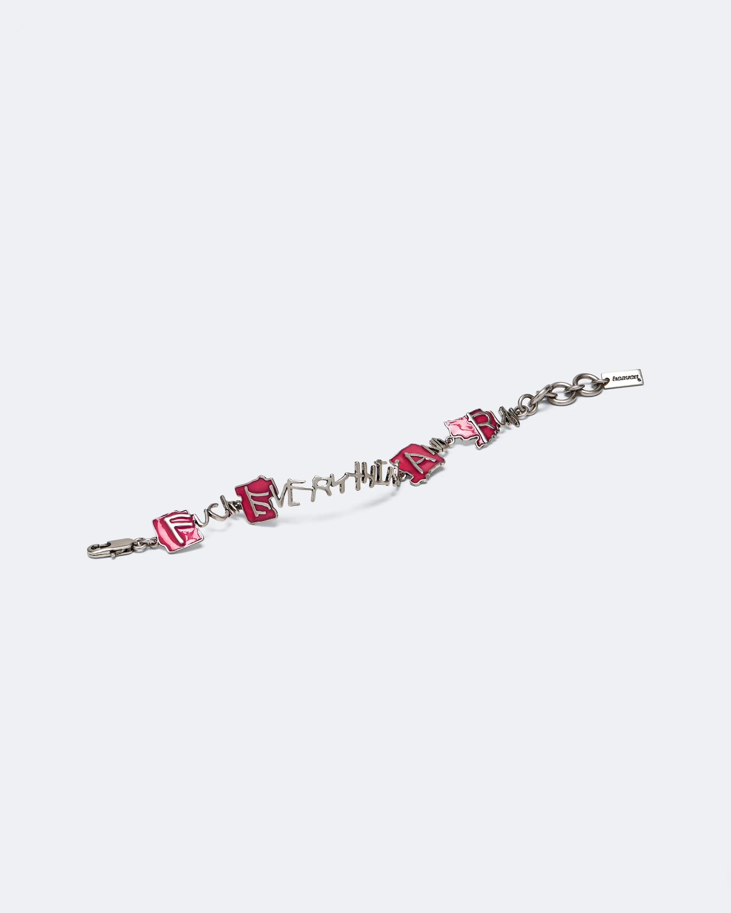 MARC JACOBS Marc Jacobs Fuck Everything Bracelet in Aged Silver/Pink　MARC JACOBS マーク ジェイコブス ファック エブリシング ブレスレット エイジド シルバー/ピンク MARC