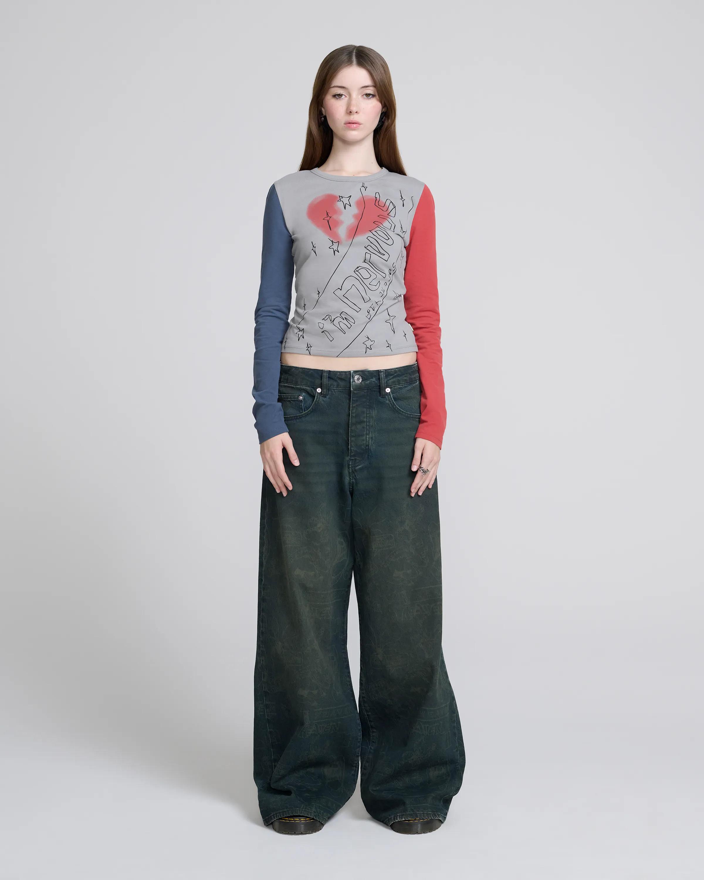 MARC JACOBS Marc Jacobs Baggie Stencil Jeans in Indigo, Size XL　MARC JACOBS マーク ジェイコブス バギー ステンシル ジーンズ インディゴ、サイズ XL MARC
