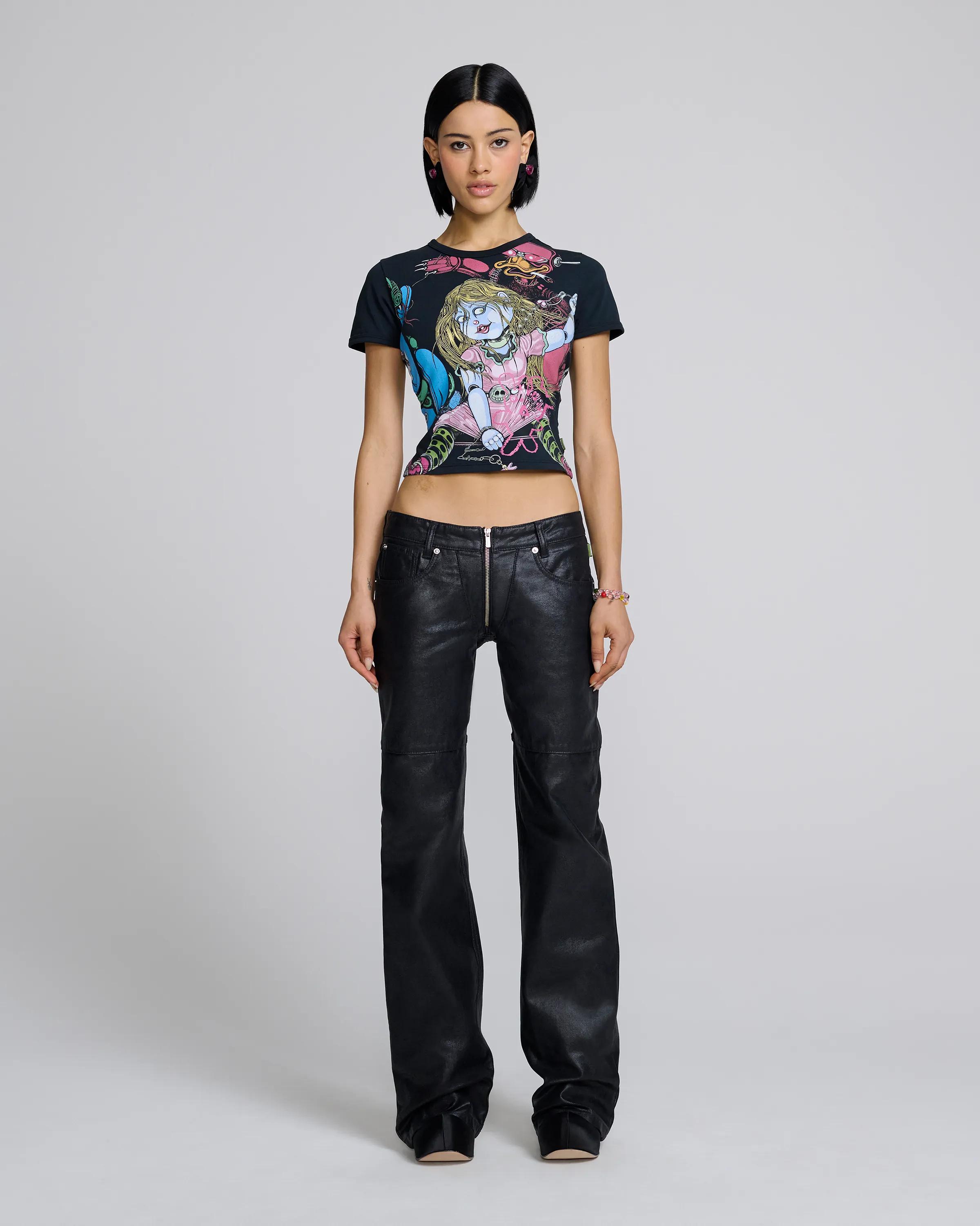 MARC JACOBS Marc Jacobs Zip Front Coated Jeans in Black, Size XL　MARC JACOBS マーク ジェイコブス ジップ フロント コーティング ジーンズ ブラック、サイズ XL MARC