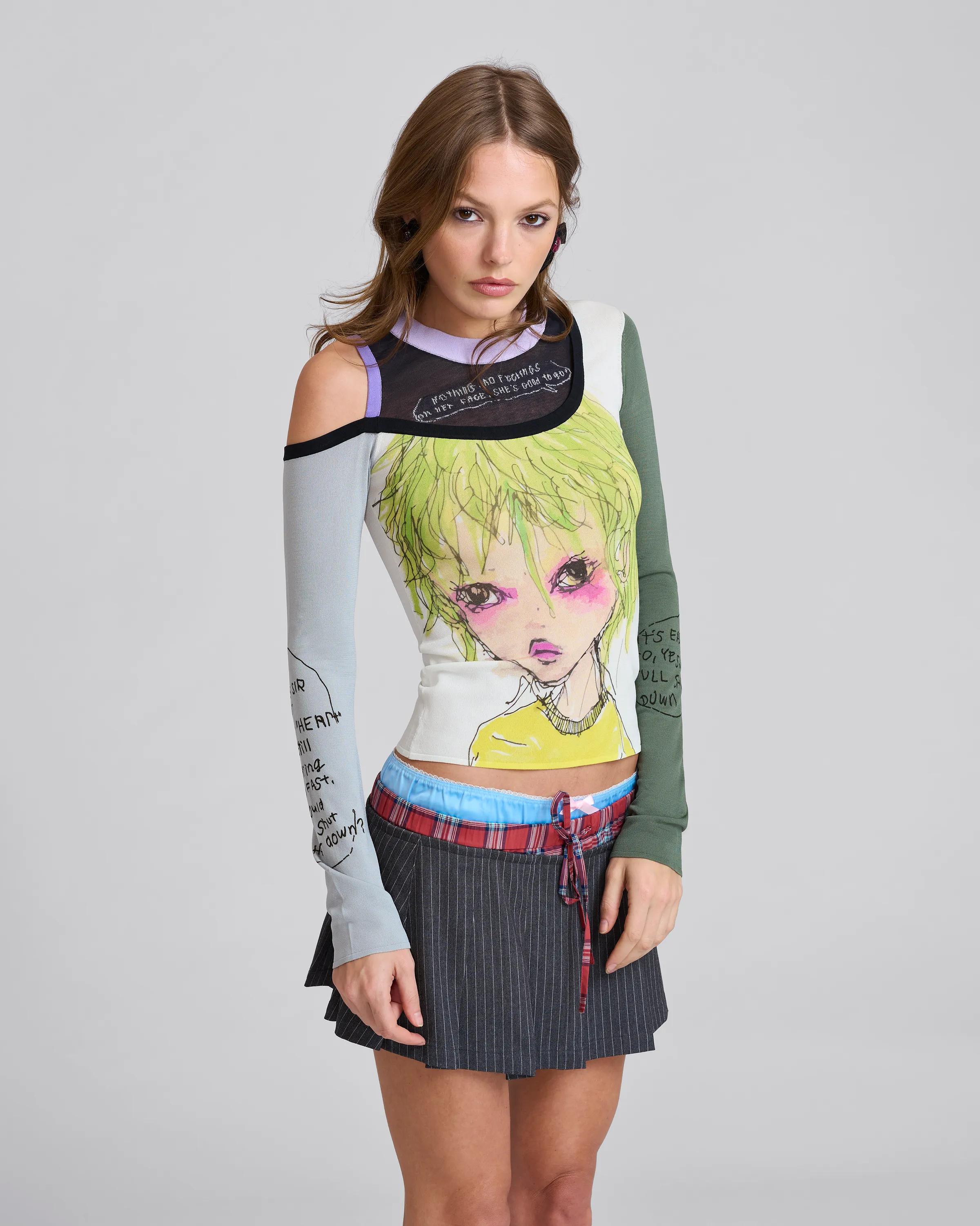 MARC JACOBS Marc Jacobs Eri Wakiyama Layered Sweater in Multi, Size XL　MARC JACOBS マーク ジェイコブス 脇山絵里 レイヤード セーター マルチ、サイズ XL MARC