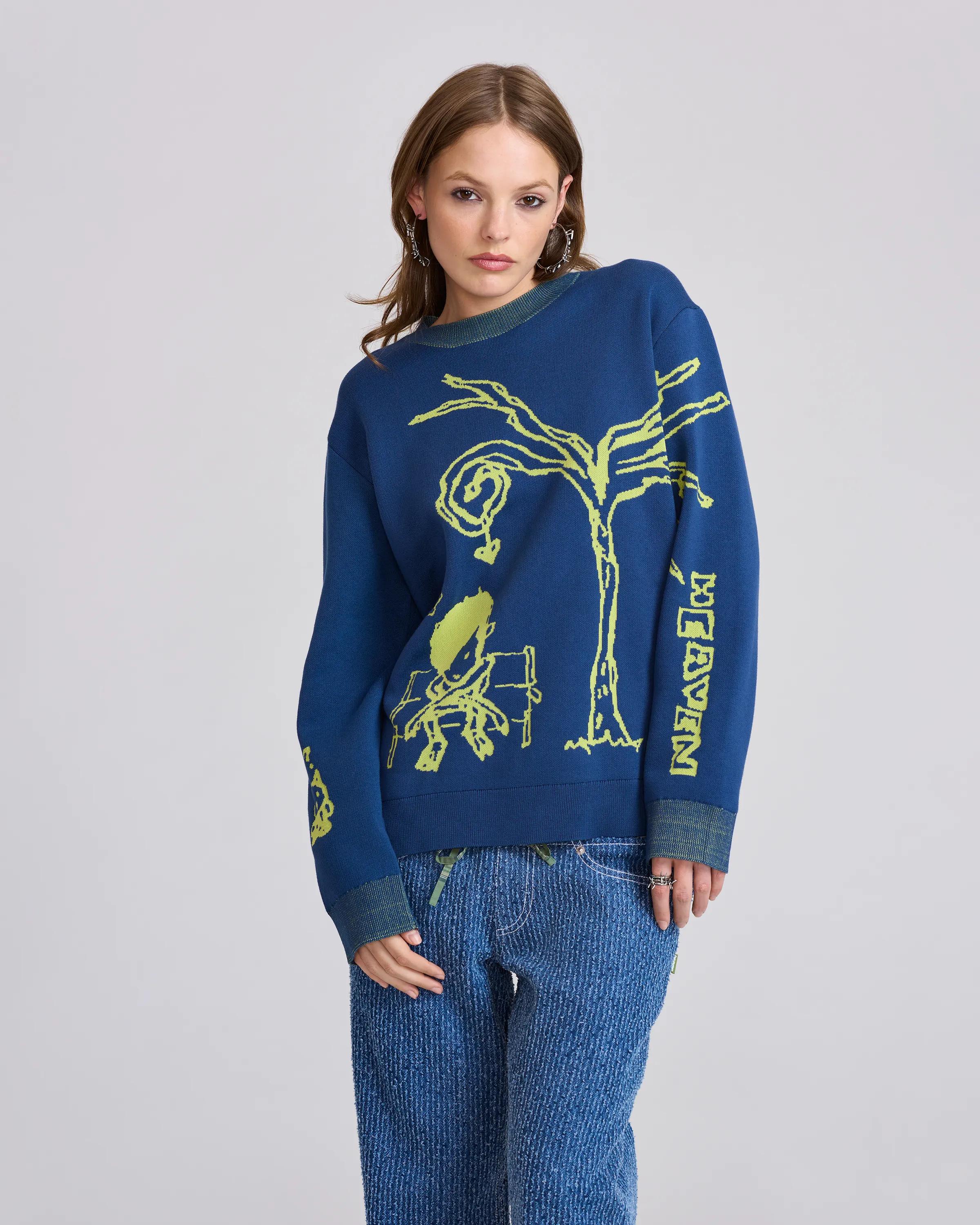 MARC JACOBS Marc Jacobs Anything You Want Sweater in Blue Multi, Size XL　MARC JACOBS マーク ジェイコブス Anything You Want セーター ブルー マルチ、サイズ XL MARC