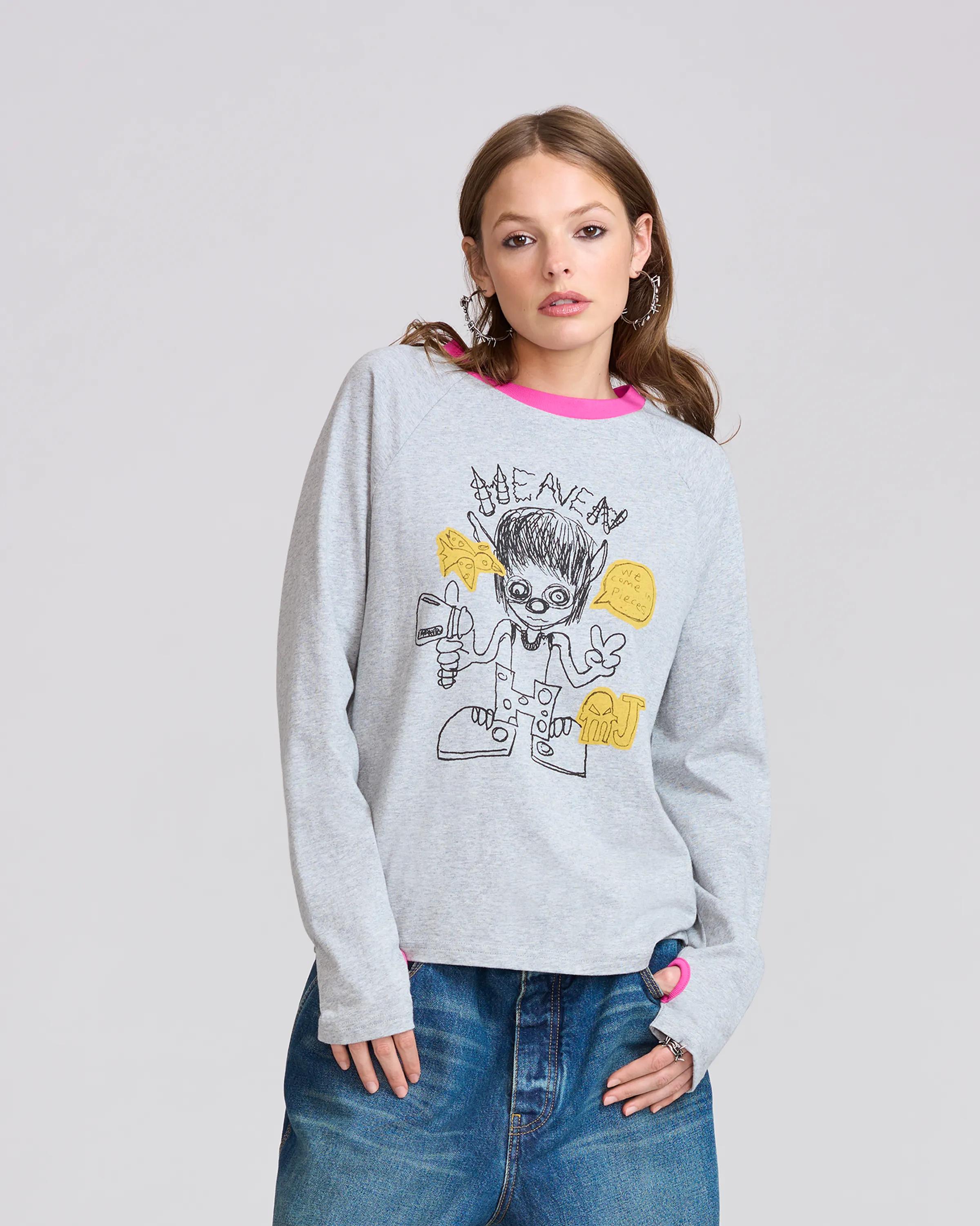 MARC JACOBS Marc Jacobs We Come In Pieces Longsleeve in Grey　MARC JACOBS マーク ジェイコブス ウィー カム イン ピース ロングスリーブ グレー MARC