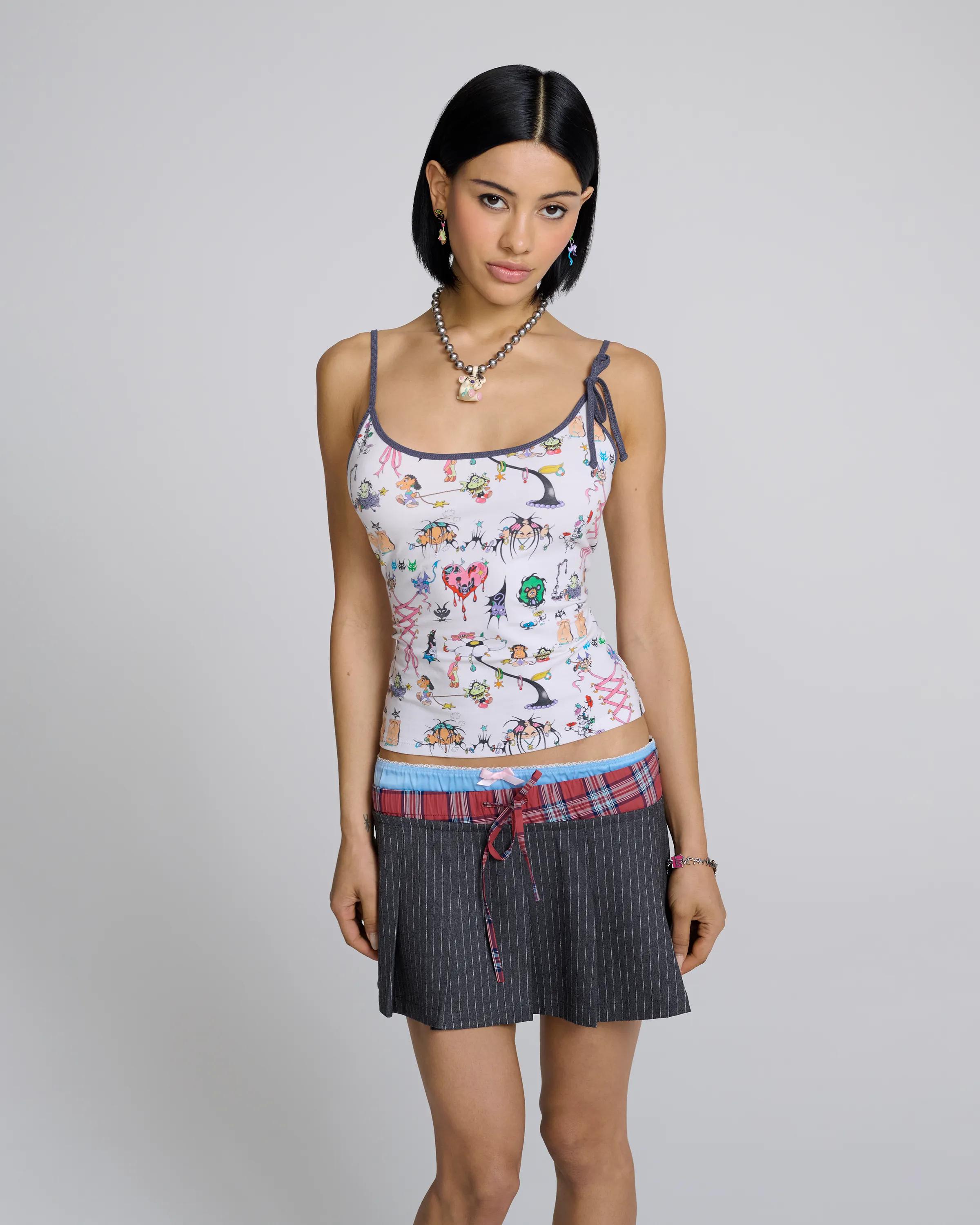 MARC JACOBS Marc Jacobs Characters Cami in White Multi　MARC JACOBS マーク ジェイコブス キャラクターズ キャミ ホワイト マルチ MARC